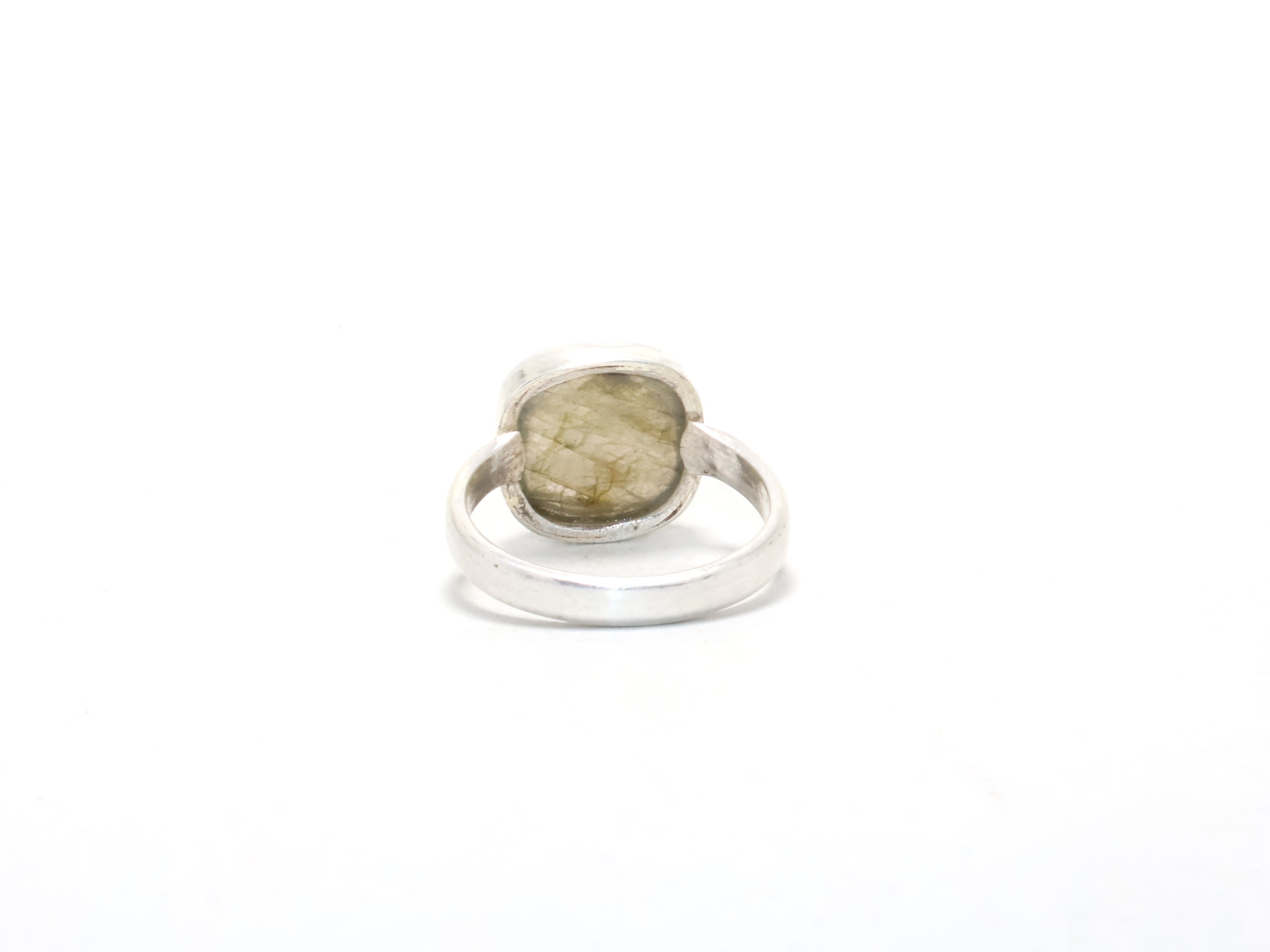 Natürlicher Labradorit Ring 925 Sterling Silber Zierlicher Edelsteinring Feiner Schmuck Böhmischer Chunky Ring