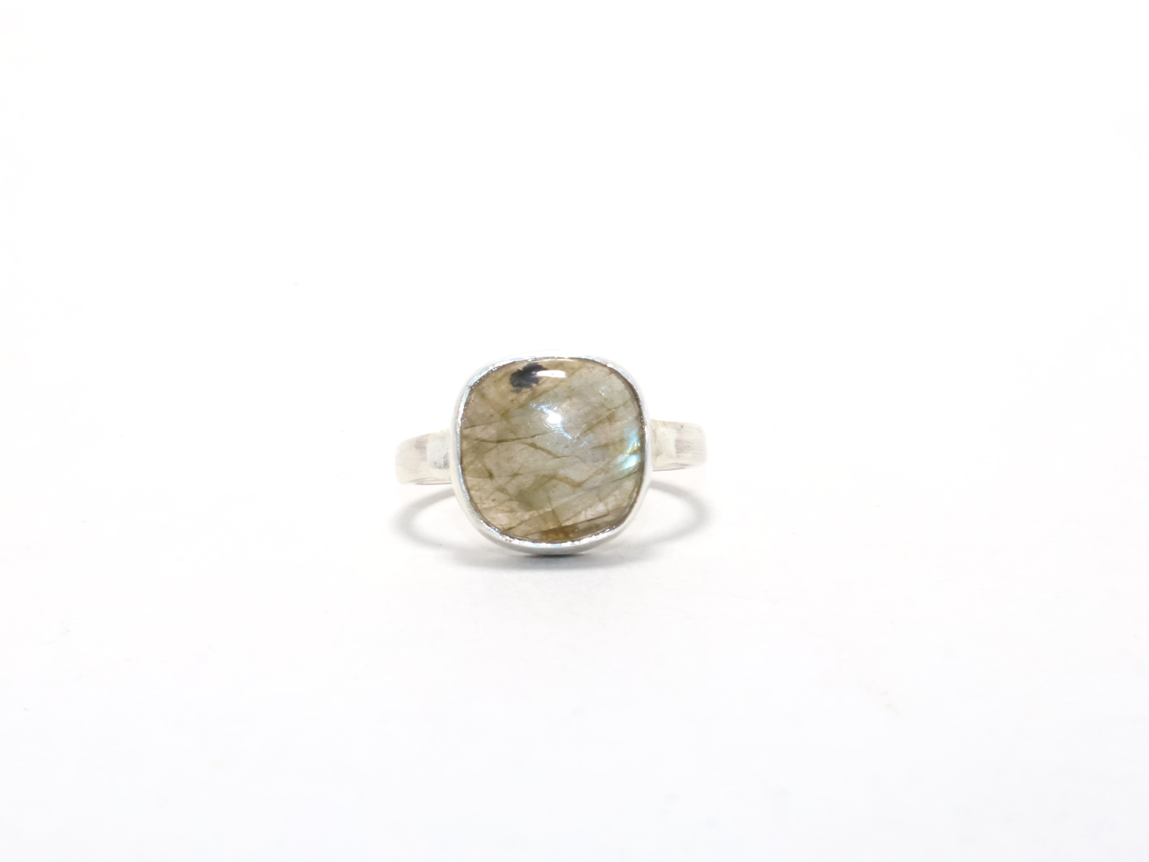 Natürlicher Labradorit Ring 925 Sterling Silber Zierlicher Edelsteinring Feiner Schmuck Böhmischer Chunky Ring