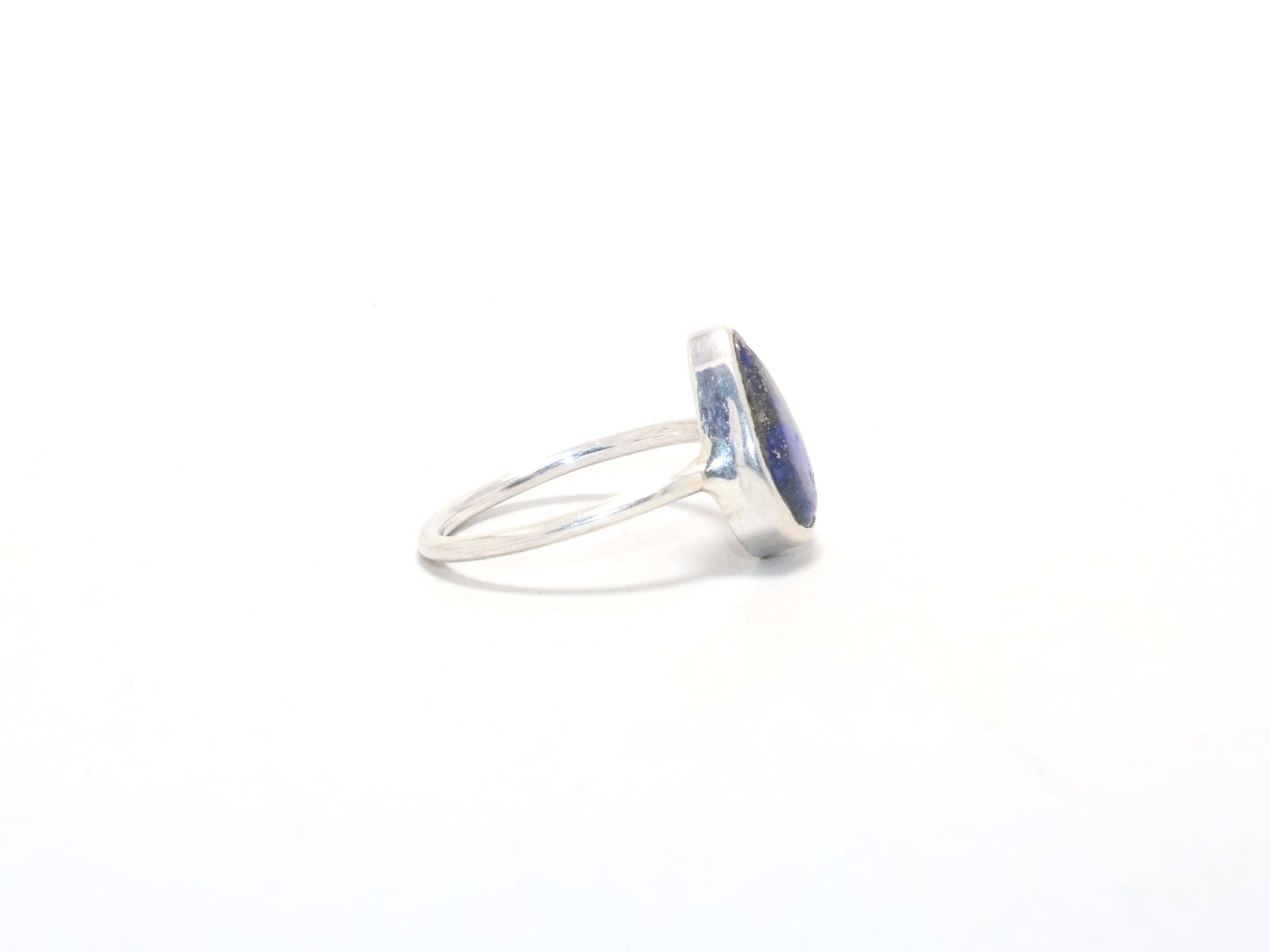 Lapislazuli Ring Massives Silber Zierlicher Silber Lapislazuli Edelstein Geschenkring Für Frauen Verlobungsring