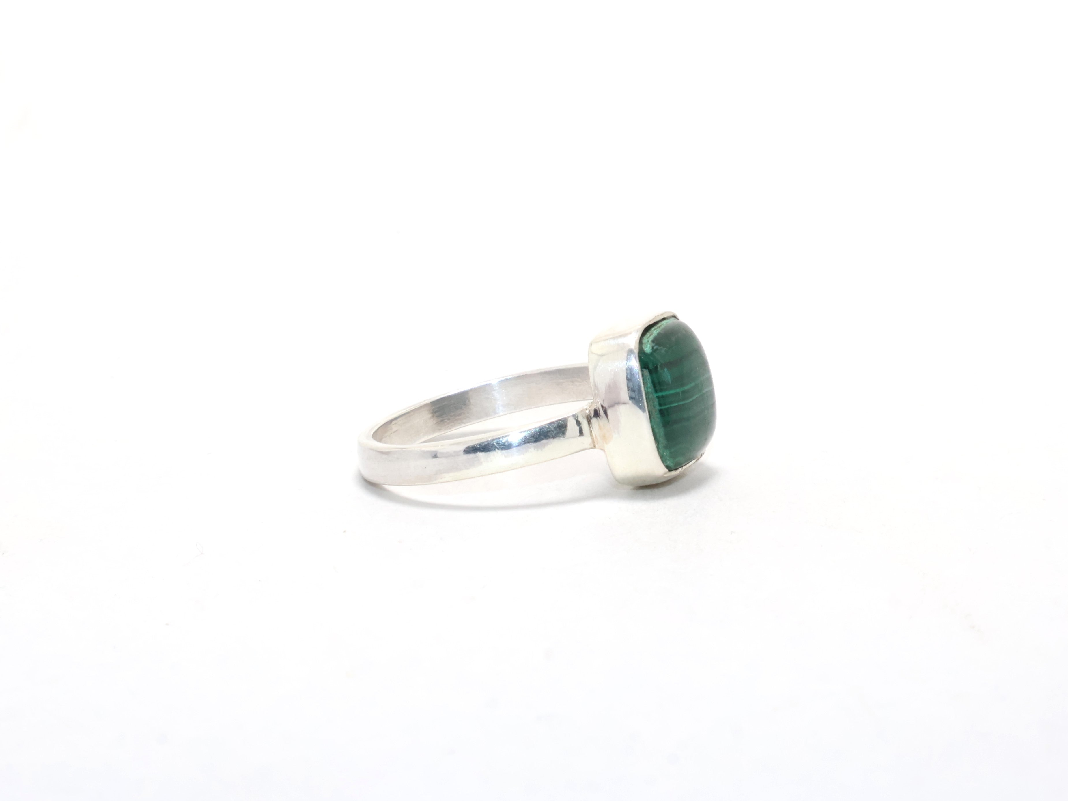 Natur-Malachit-Ring Geschenk für Mädchen Geburtstag Ring Grüner Edelsteinring Versprechensring 925 Sterling Silber Ring Geschenk für Mama