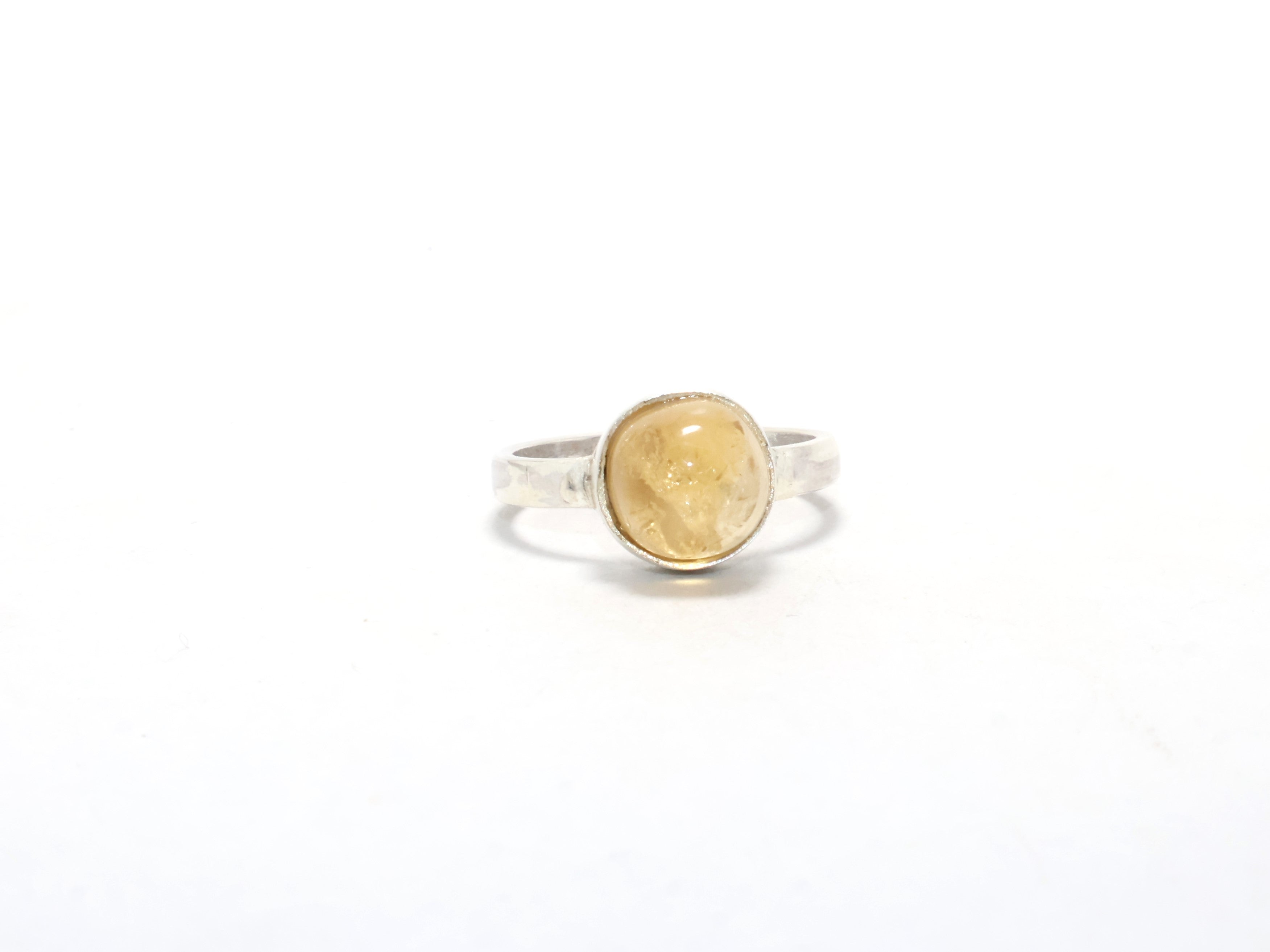 Citrin Edelsteinring November Geburtsstein Gelber Stein Boho Ring Damenring Handgemachter Ring Silberring Verlobungsring Geschenk für Sie