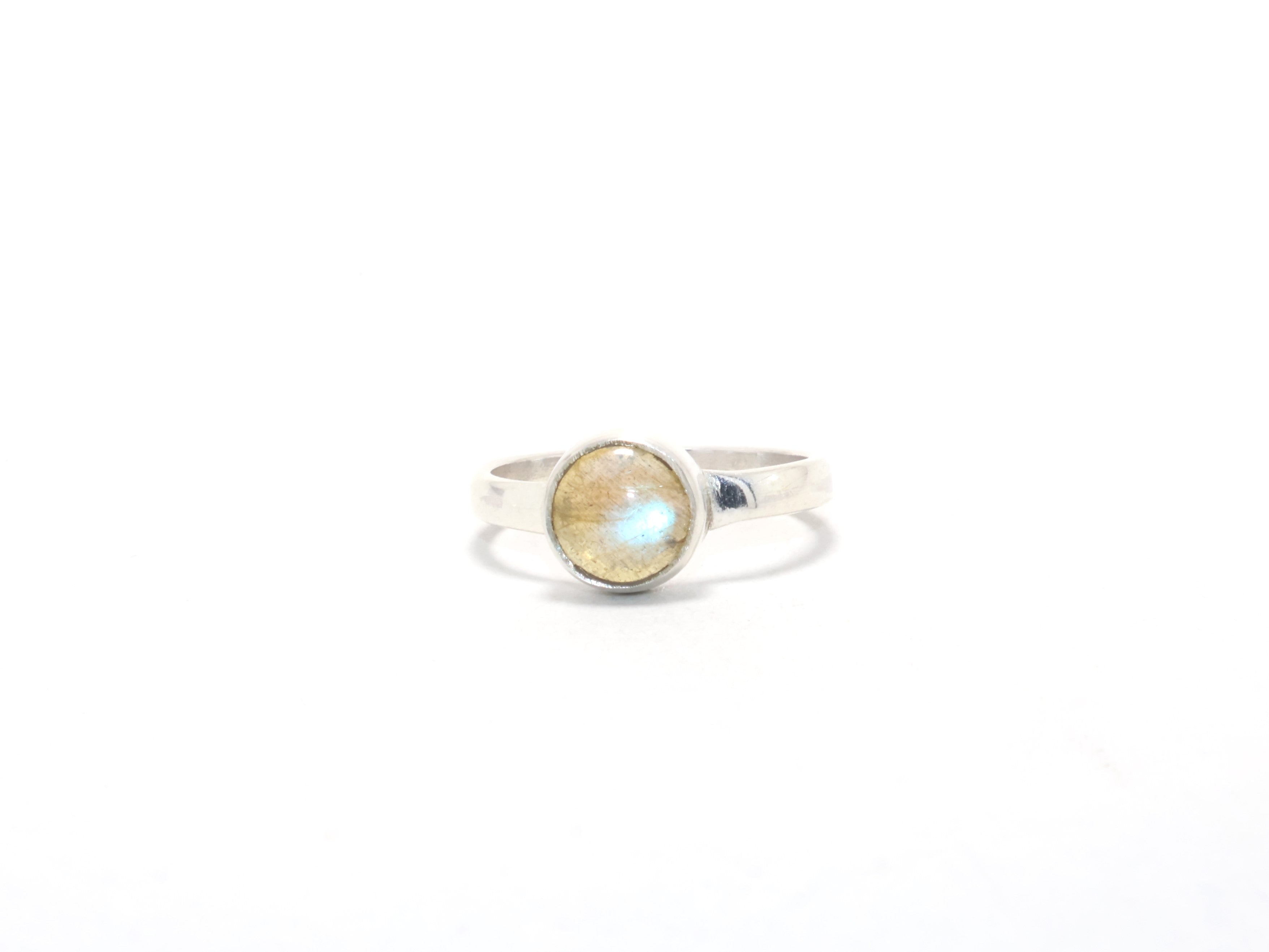 Natürlicher Labradorit Ring Edelstein Geburtsstein Ring für Damen Blauer Feuerstein Stapelring Geschenkidee Versprechensring