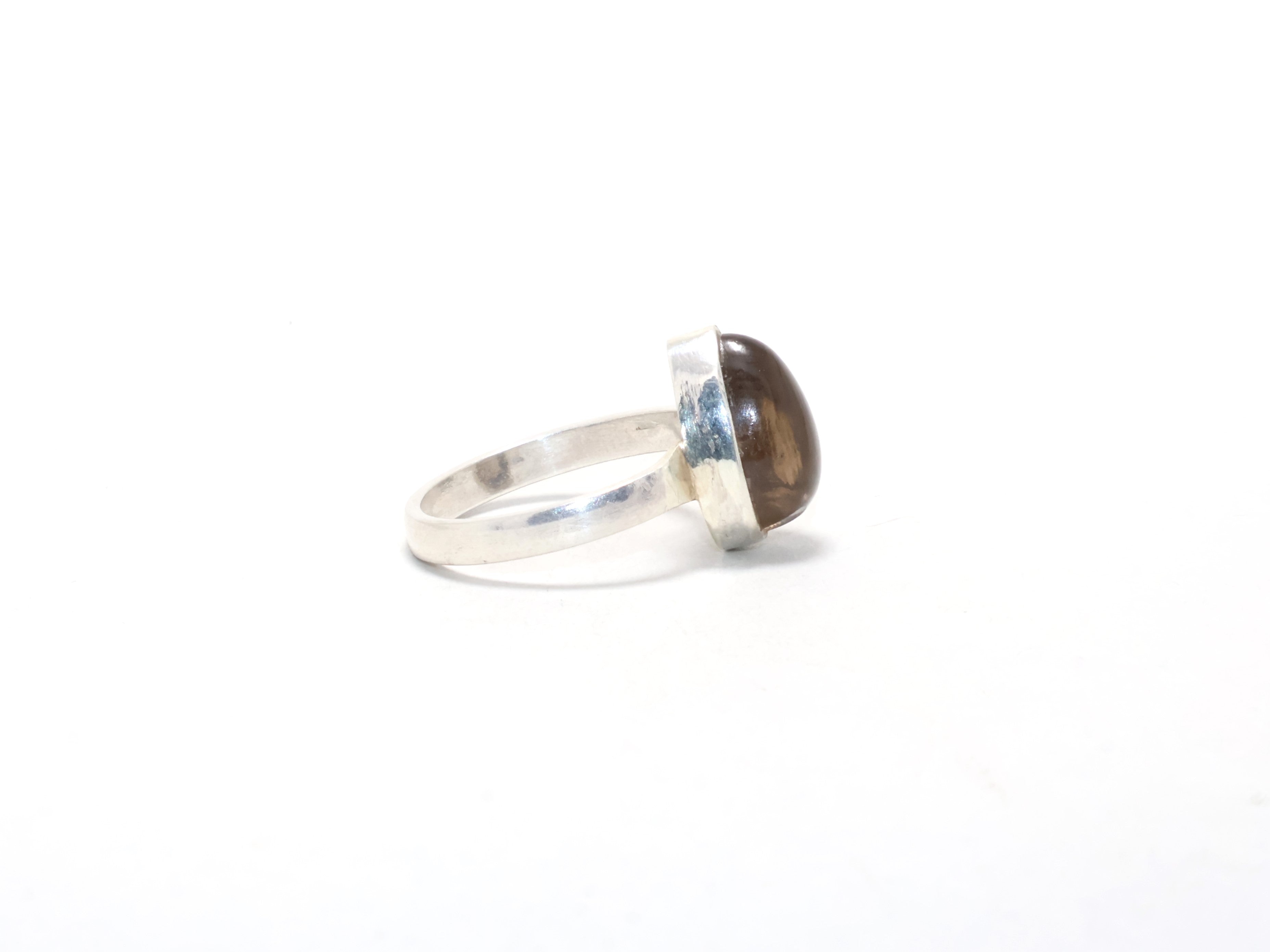 Birnen-Rauchquarz-Ring 925 Sterling Silber Geburtsstein Juni Ring Versprechensring Geschenk für Sie, Boho Ring Edelsteinring Stapelring Ringe für Frauen