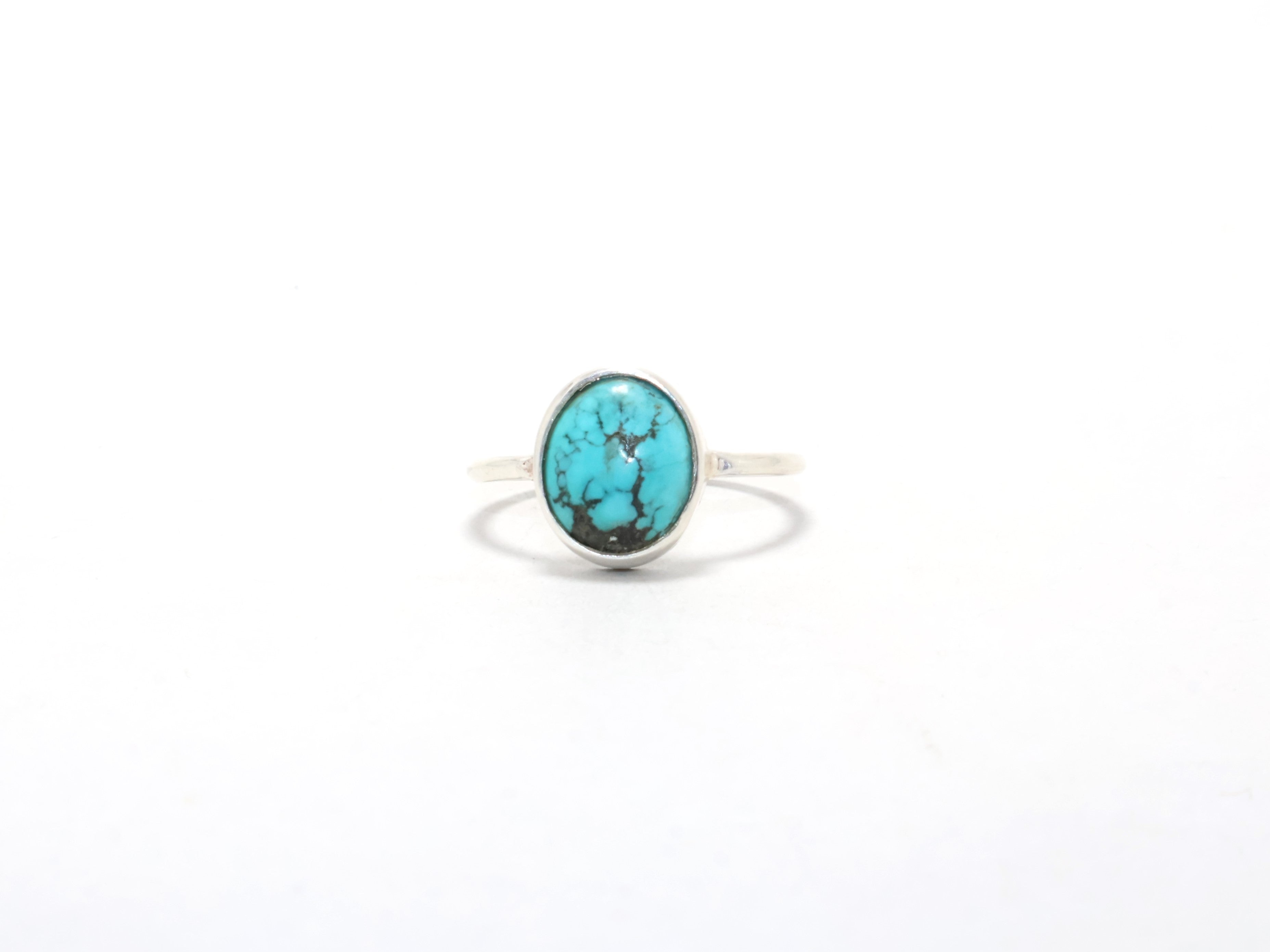 Natürlicher Türkis-Edelsteinring, 925er Sterlingsilberring, Geburtssteinring Dezember, natürlicher Türkis-Designerring, Verlobungsring, Boho-Ring