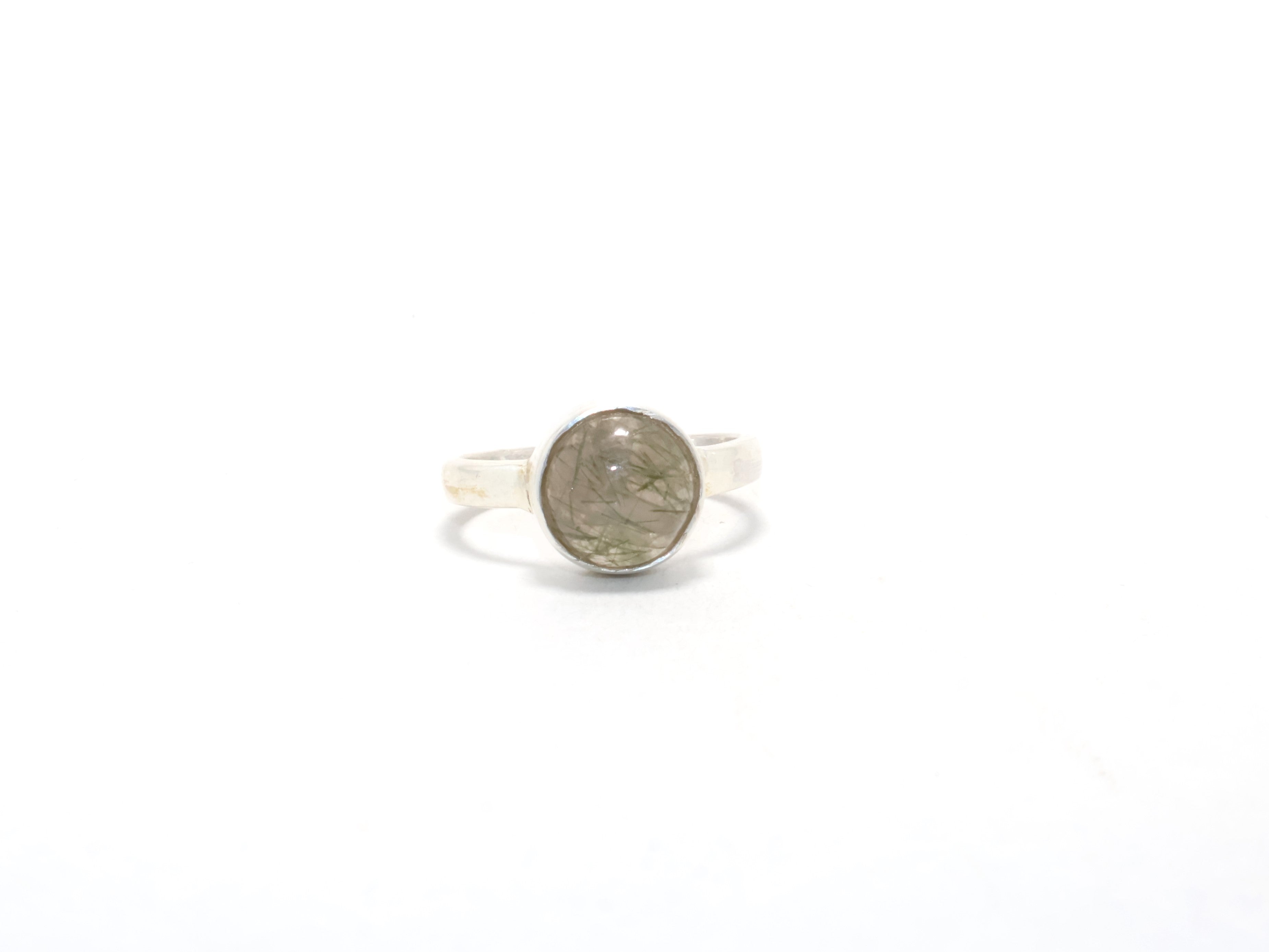 Natürlicher schwarzer Rutilring, handgefertigter Ring, 925er Sterlingsilber, Freundschaftsring, Edelsteinring, Damenring