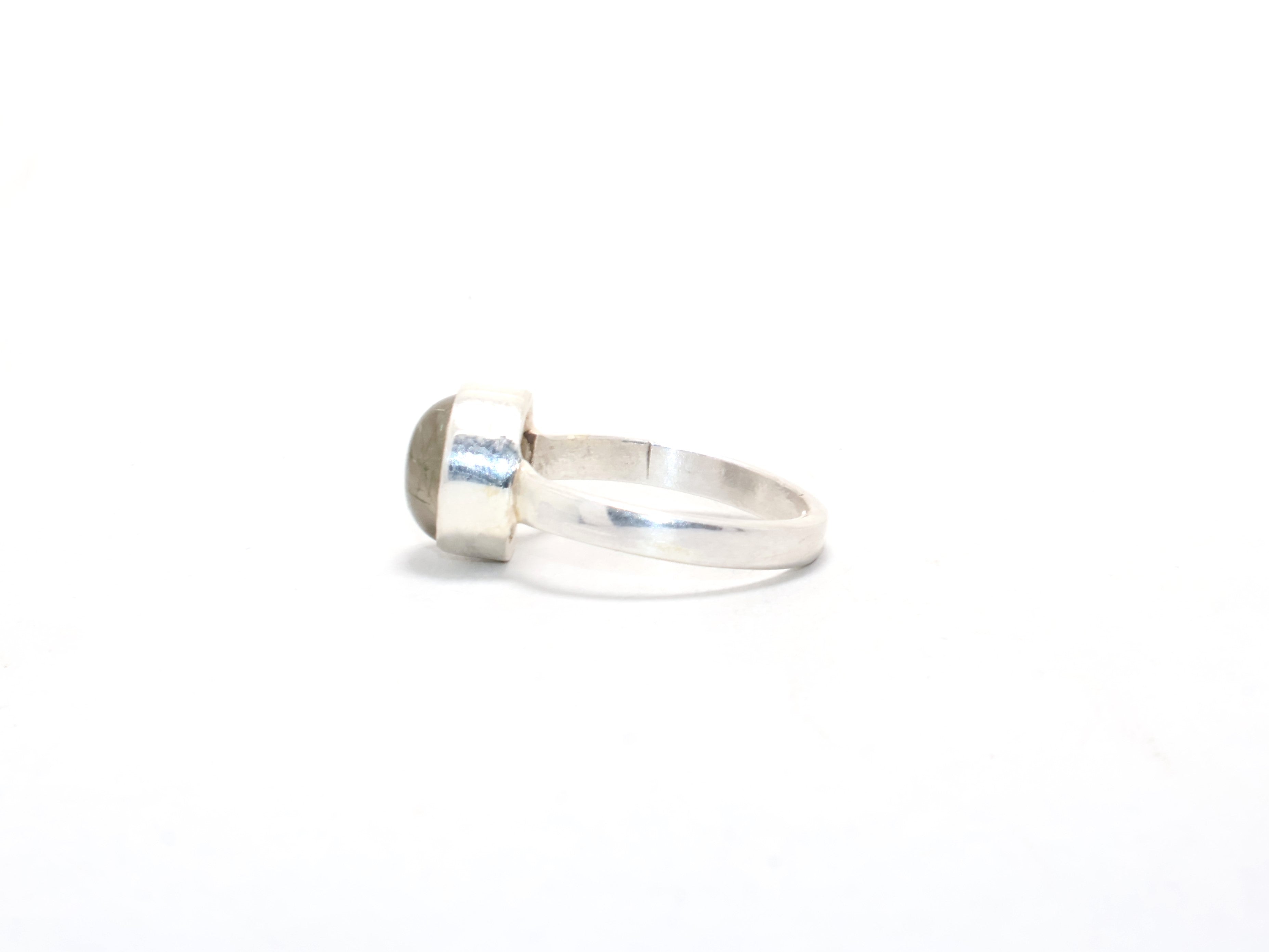 Natürlicher schwarzer Rutilring, handgefertigter Ring, 925er Sterlingsilber, Freundschaftsring, Edelsteinring, Damenring