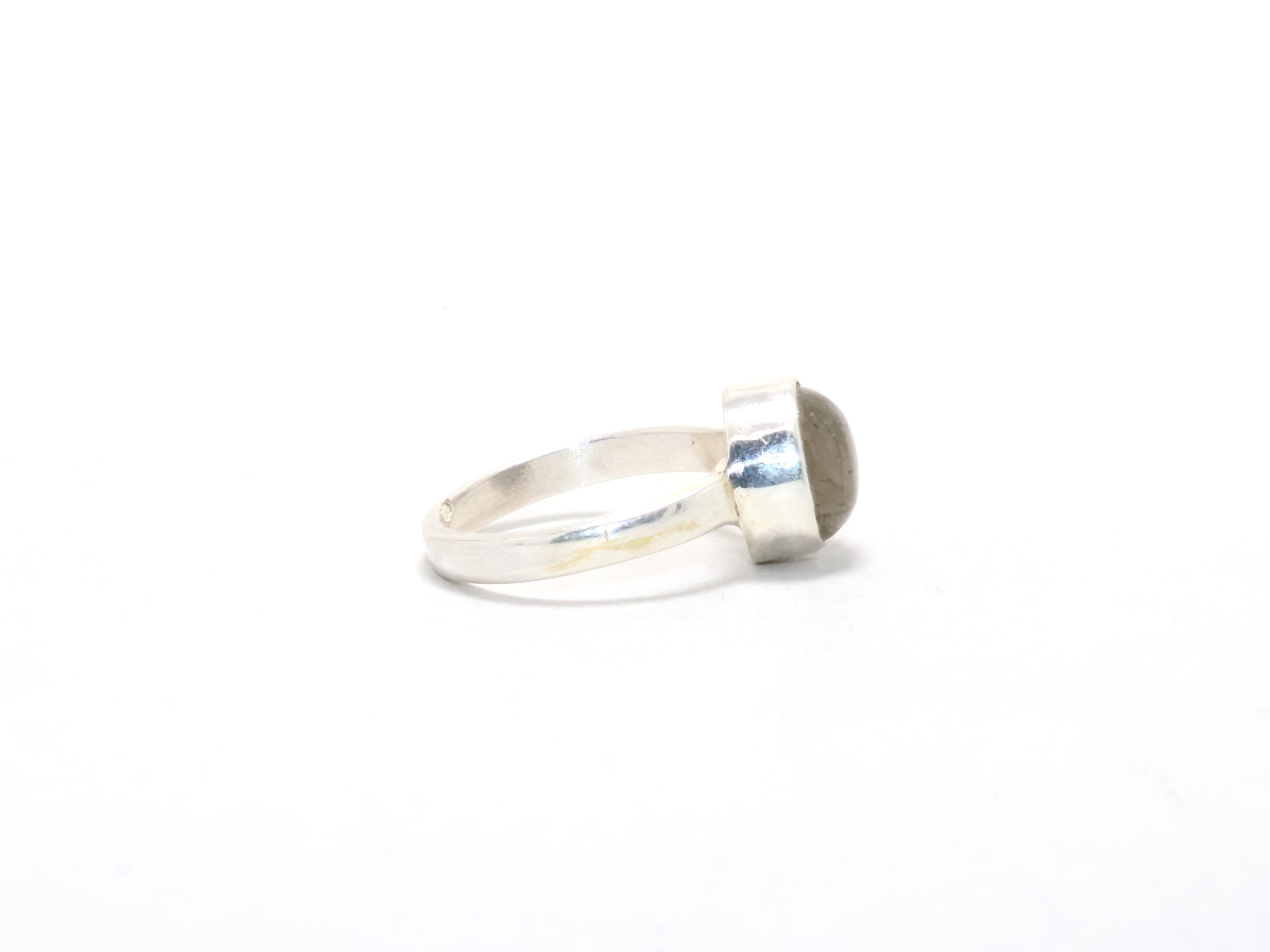 Natürlicher schwarzer Rutilring, handgefertigter Ring, 925er Sterlingsilber, Freundschaftsring, Edelsteinring, Damenring