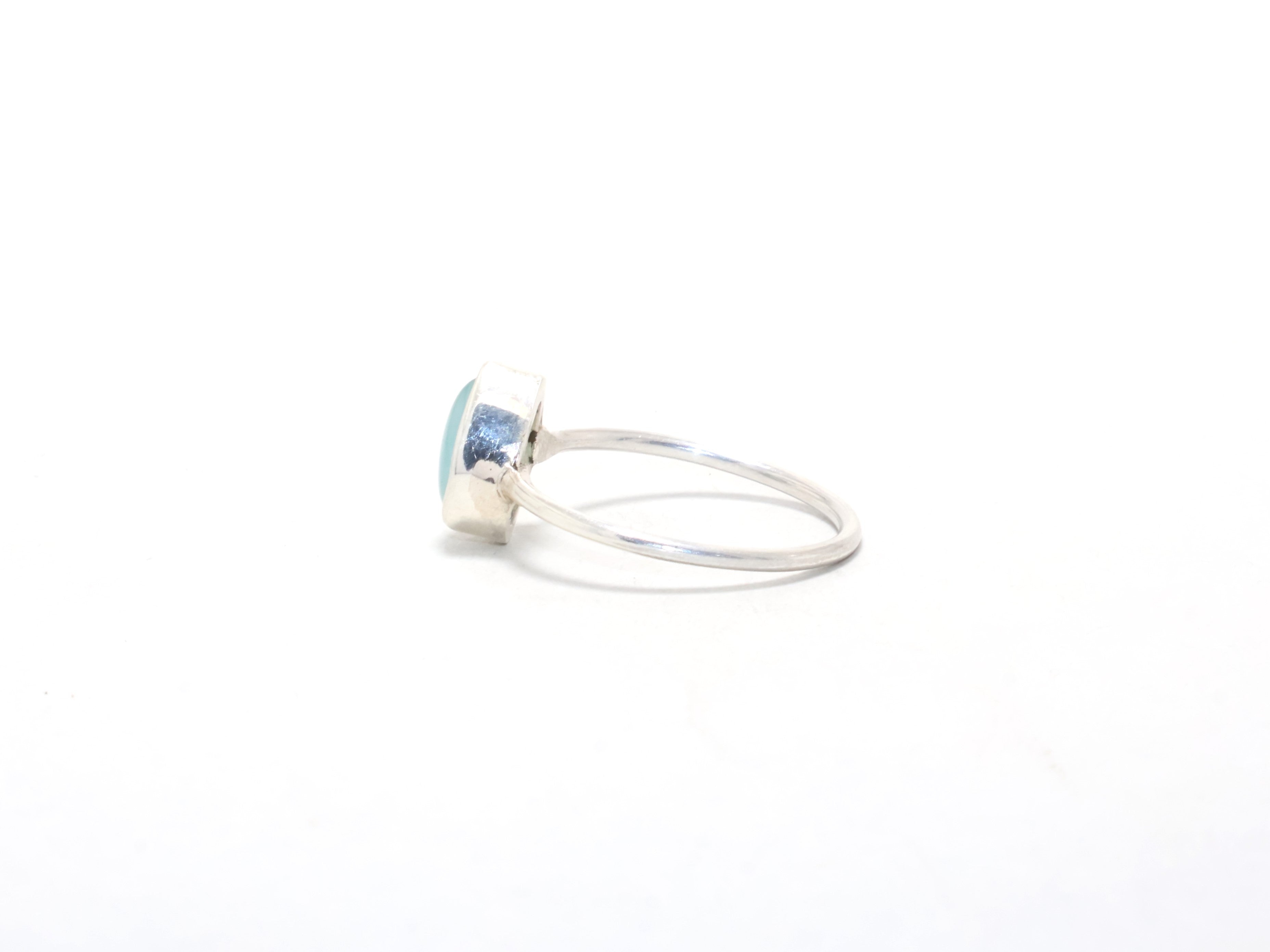 Aqua Chalcedony Ring Boho & Hippie Ring Edelsteinring 925 Sterling Silber Damenring, Cocktailring Geschenkidee