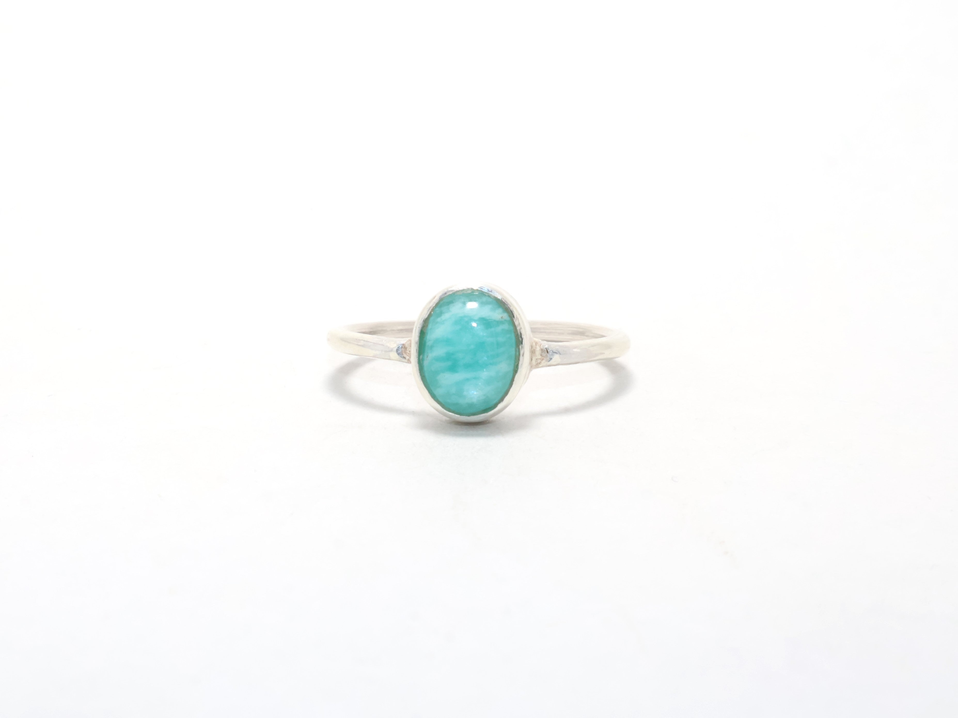 Genuine Amazonite Ring Boho Ring for Women Handmade Ring Proposal Ring Delicate Ring Gift for Her Gemstone Ring