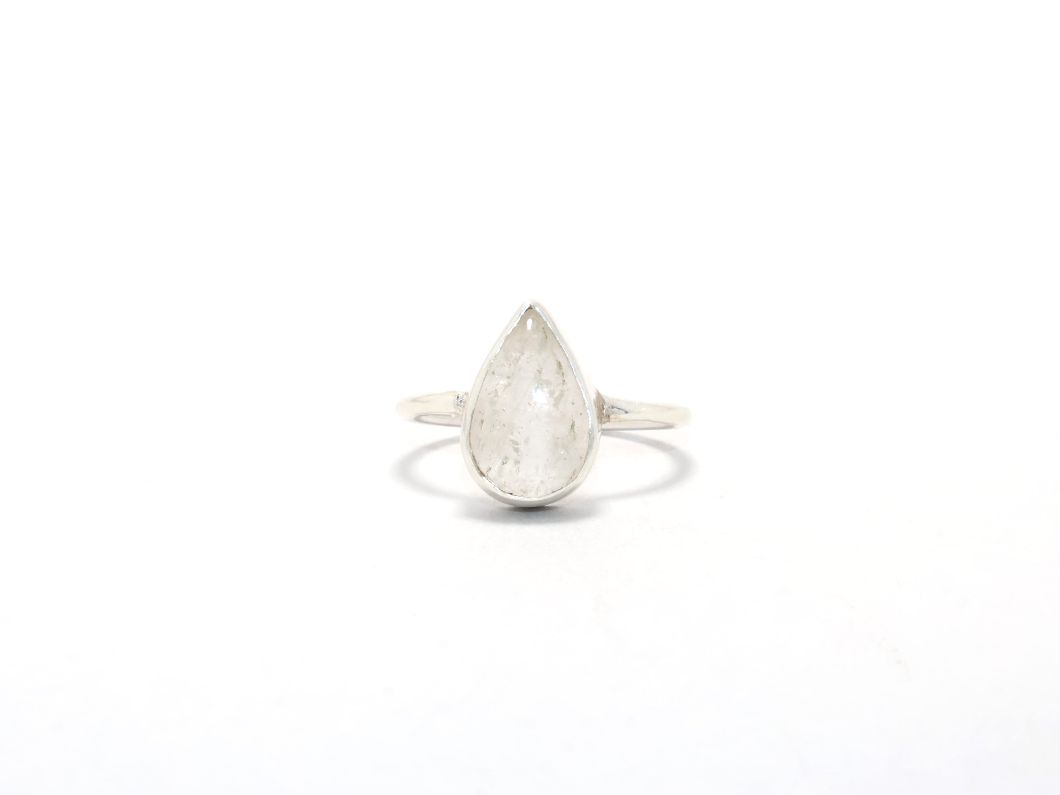 Teardrop Bergkristall Ring Edelsteinring Handgemachter Ring 925 Sterling Silber Geschenk für Sie