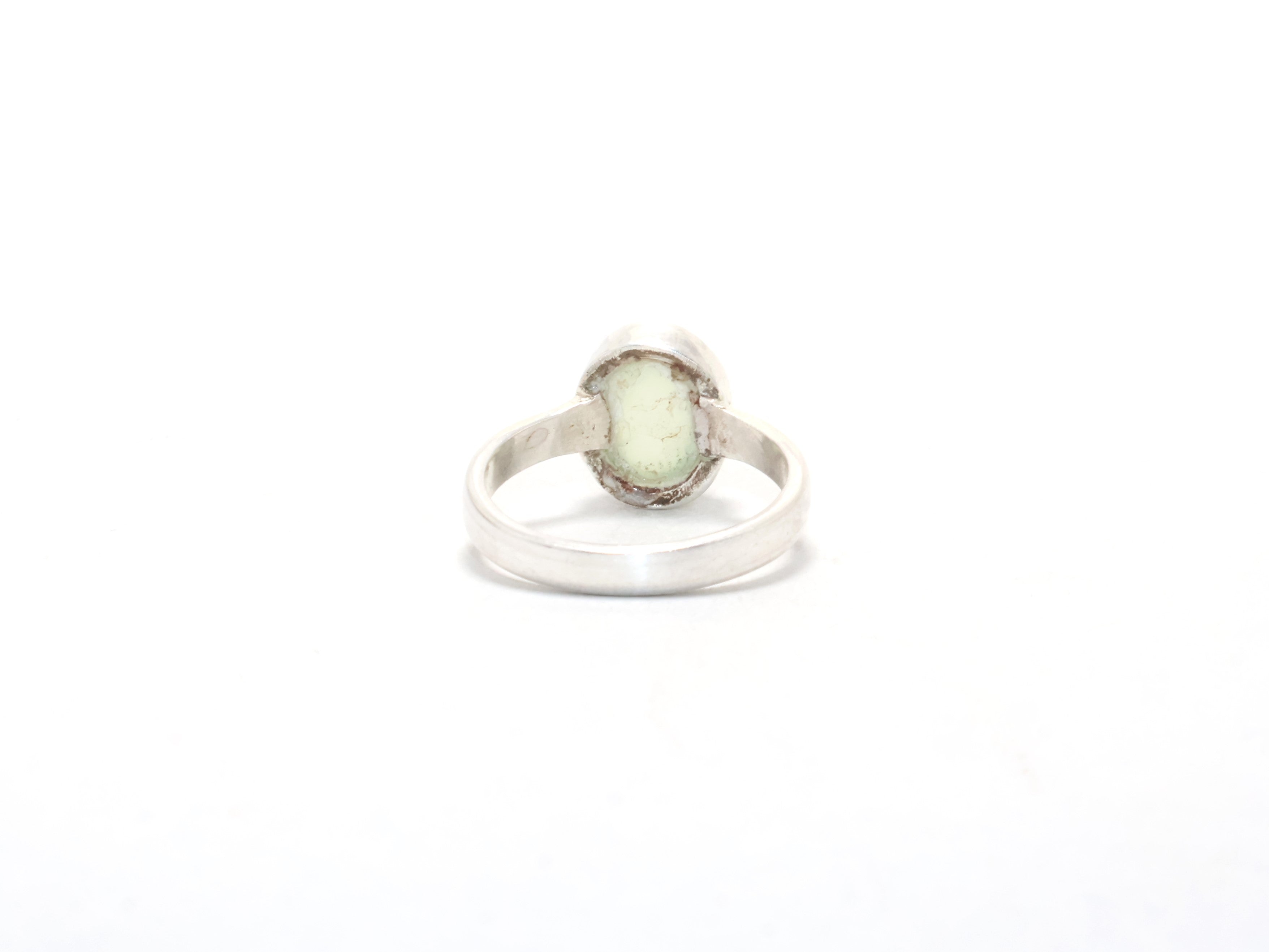 Echter Aqua-Chalcedon-Ring, böhmischer Ring, Edelsteinring, 925er Sterlingsilber, Geschenk für Sie, zierlicher Ring