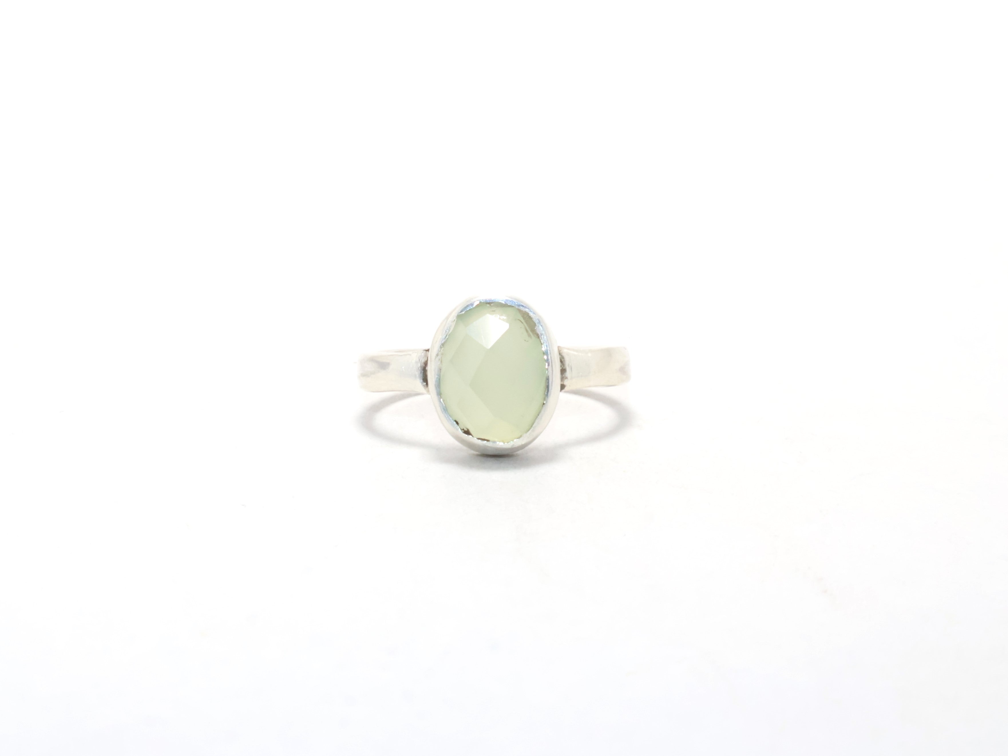 Echter Aqua-Chalcedon-Ring, böhmischer Ring, Edelsteinring, 925er Sterlingsilber, Geschenk für Sie, zierlicher Ring