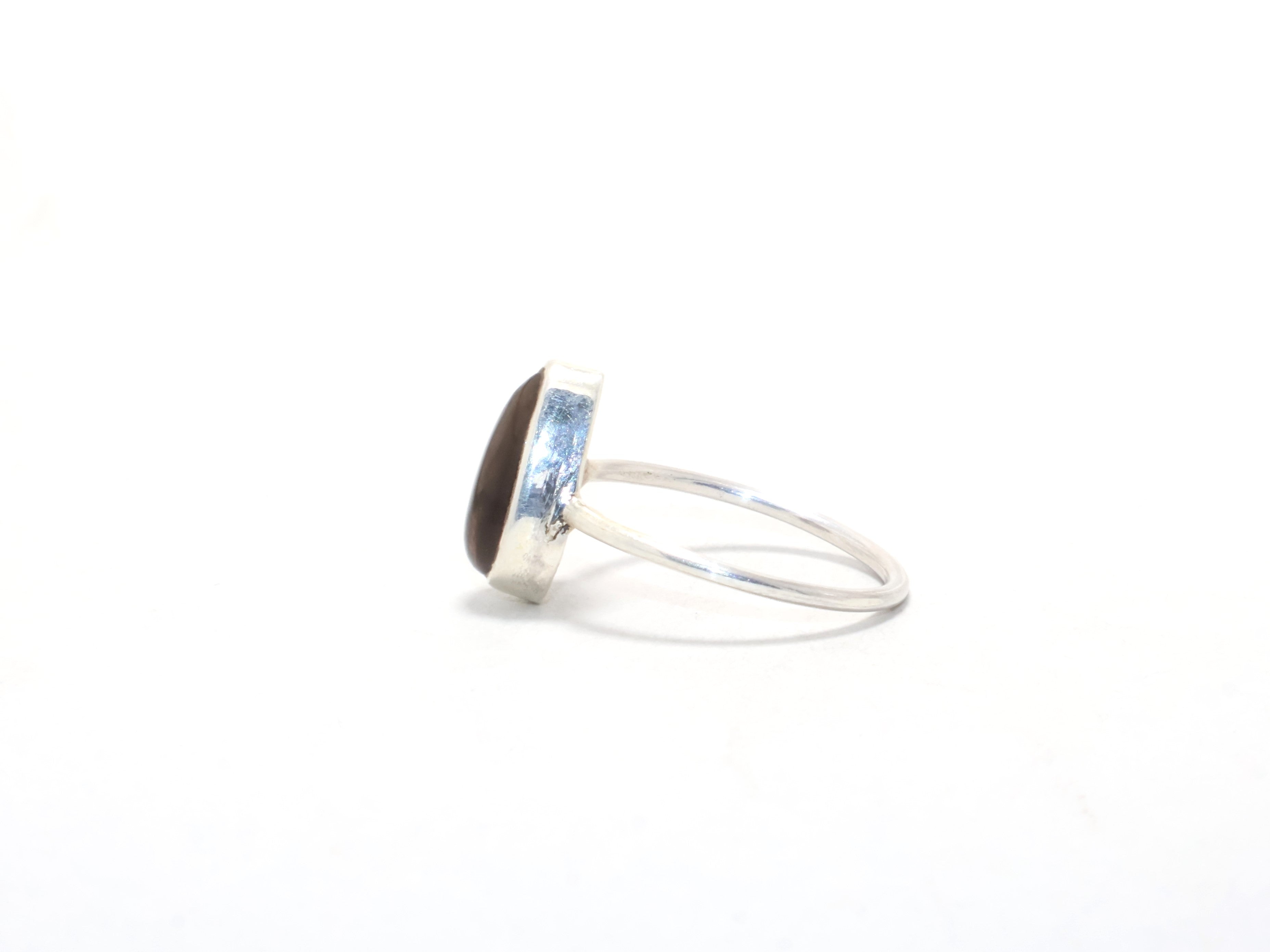 Birnen Rauchquarz Ring Minimalistischer Ring Edelstein Ring 925 Sterling Silber Cocktail Ring Geschenk für Sie