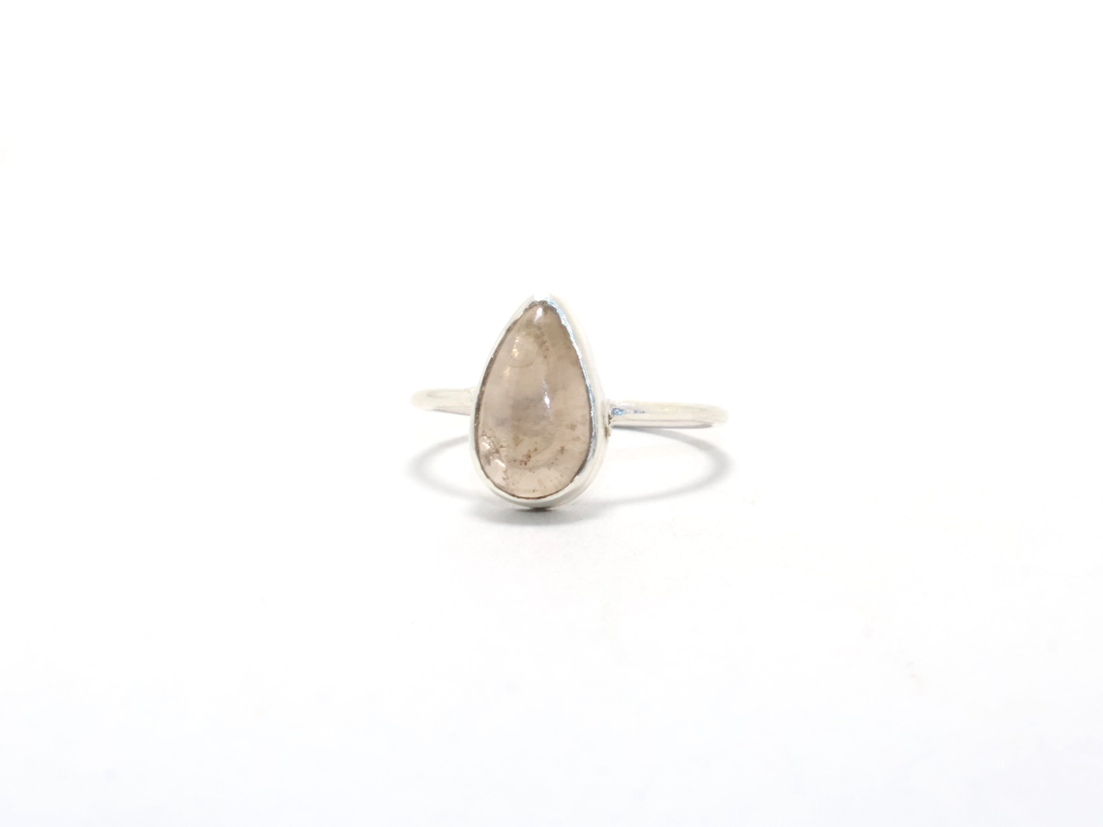 Birnen Rauchquarz Ring Minimalistischer Ring Edelstein Ring 925 Sterling Silber Cocktail Ring Geschenk für Sie