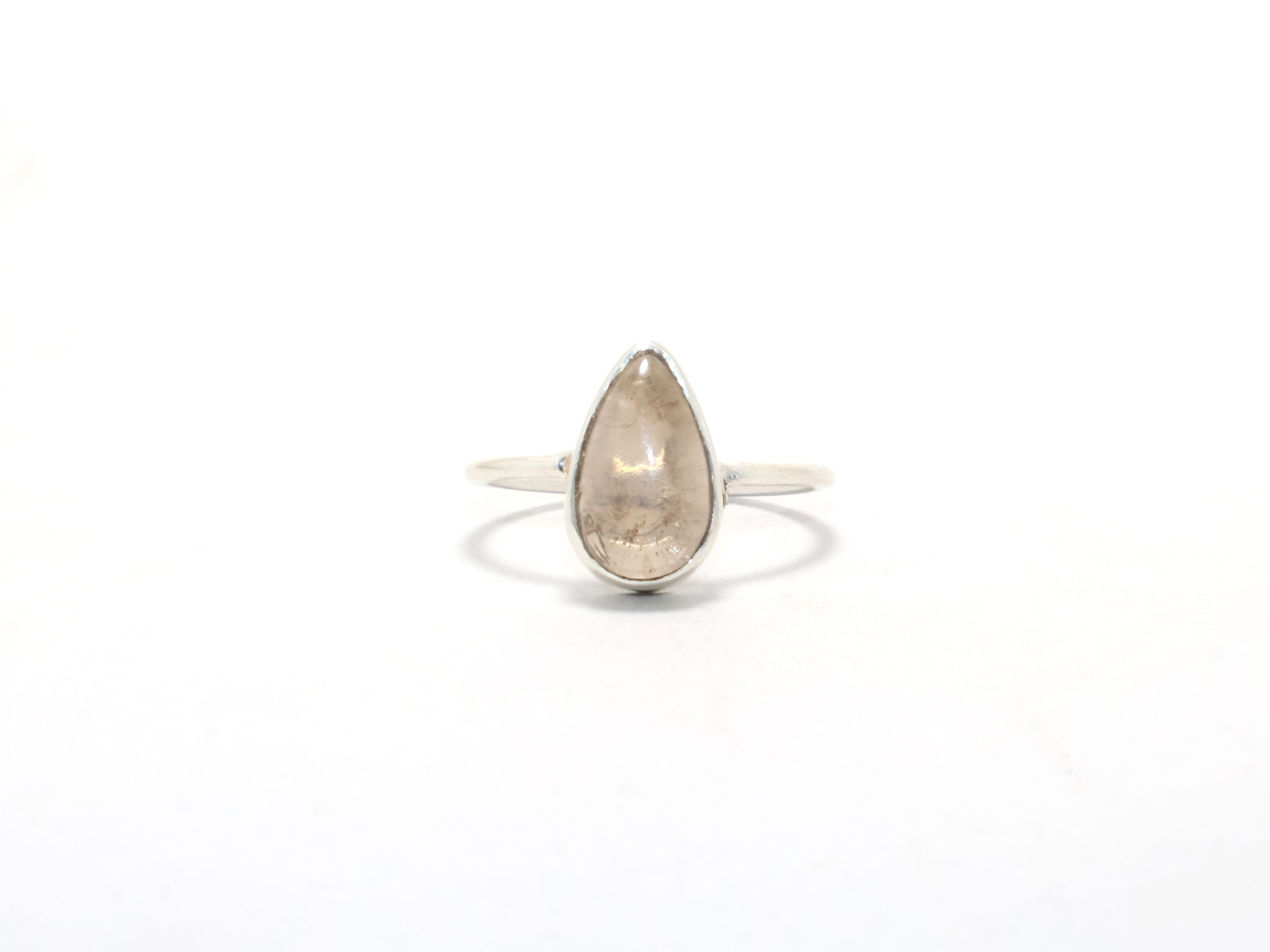 Birnen Rauchquarz Ring Minimalistischer Ring Edelstein Ring 925 Sterling Silber Cocktail Ring Geschenk für Sie