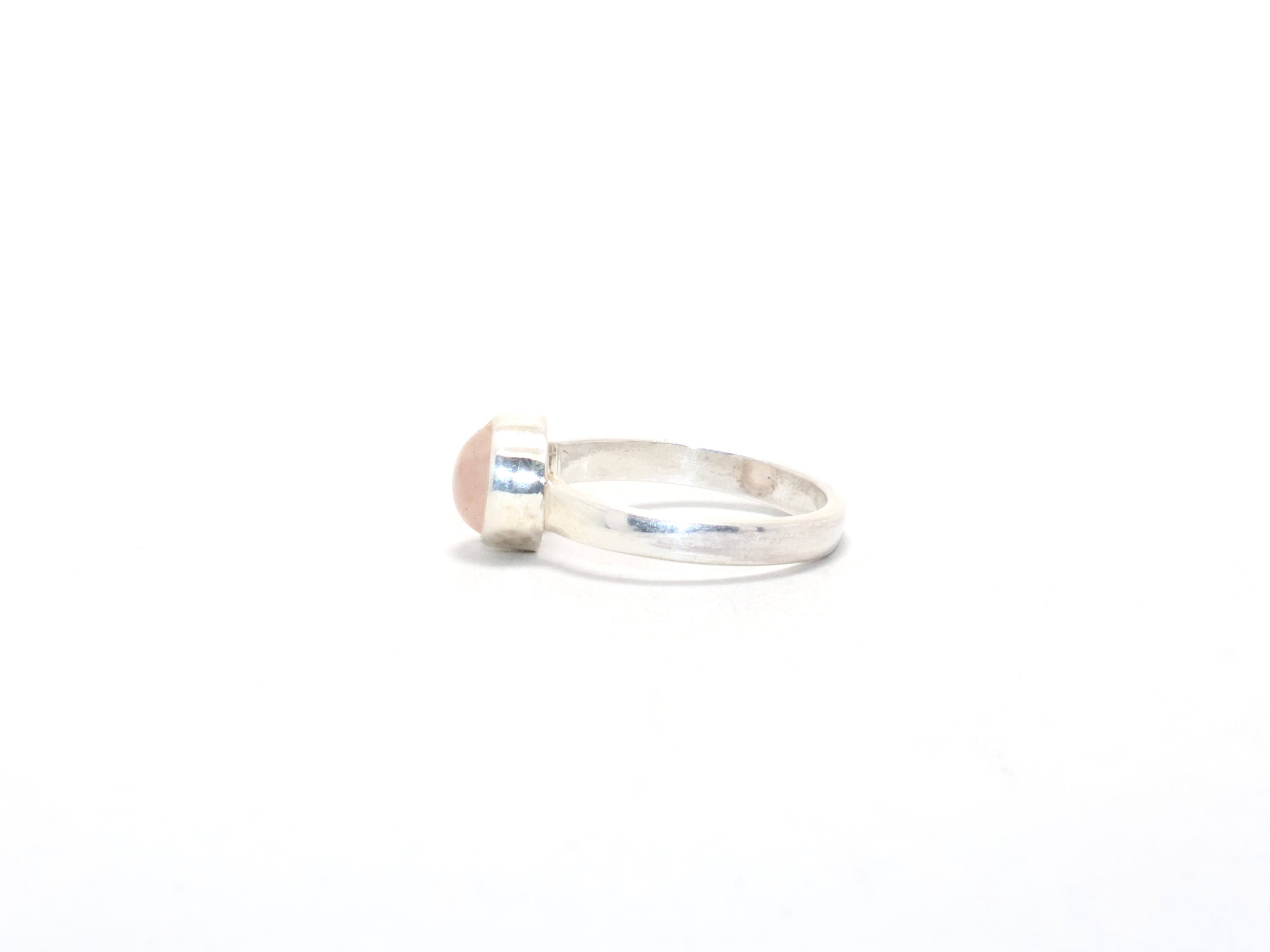 Echter Rosenquarz Ring Januar Geburtsstein Ring Rosa Stein Zierlicher Ring Böhmischer Ring 925 Silber Ring