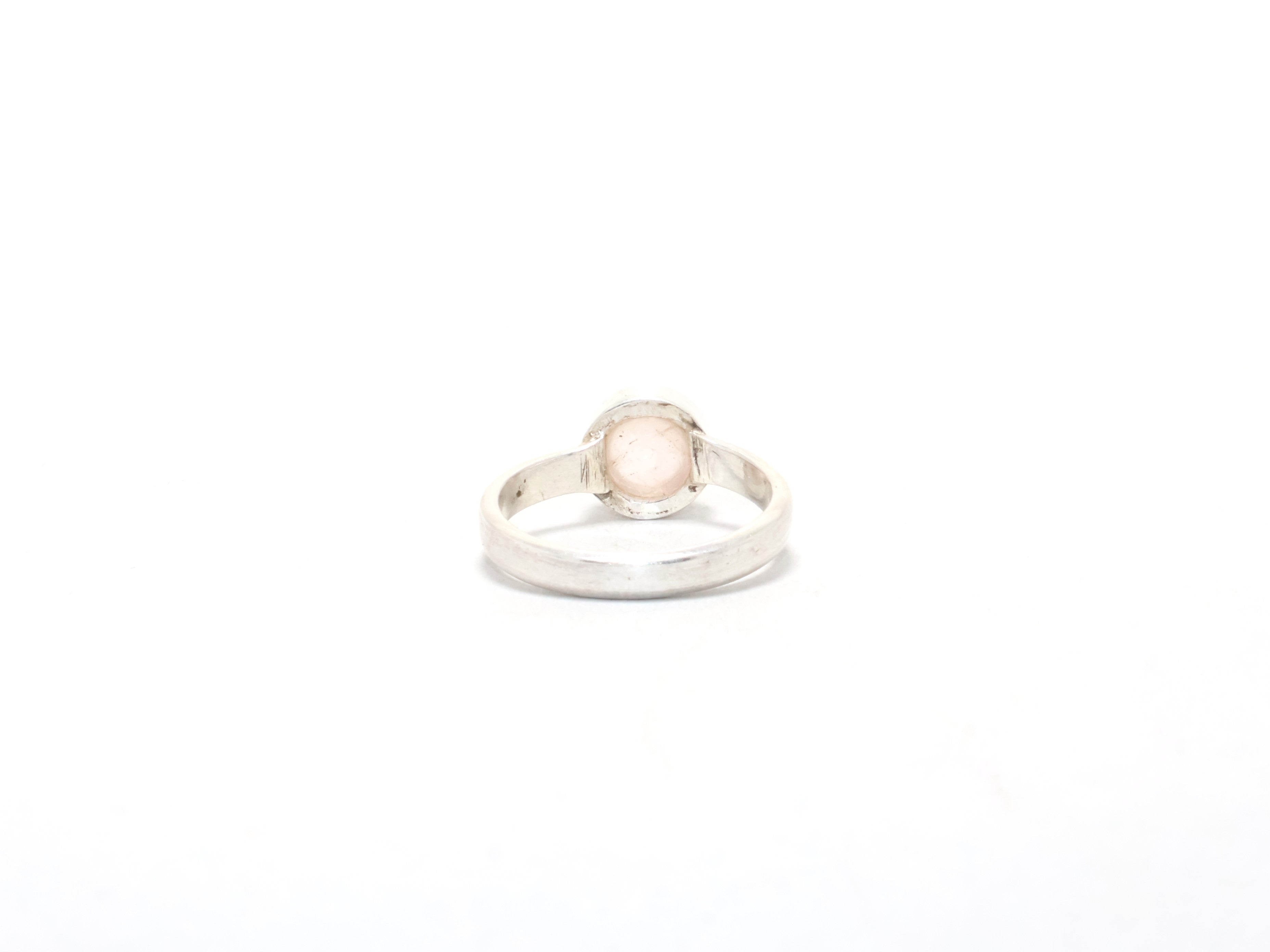 Echter Rosenquarz Ring Januar Geburtsstein Ring Rosa Stein Zierlicher Ring Böhmischer Ring 925 Silber Ring