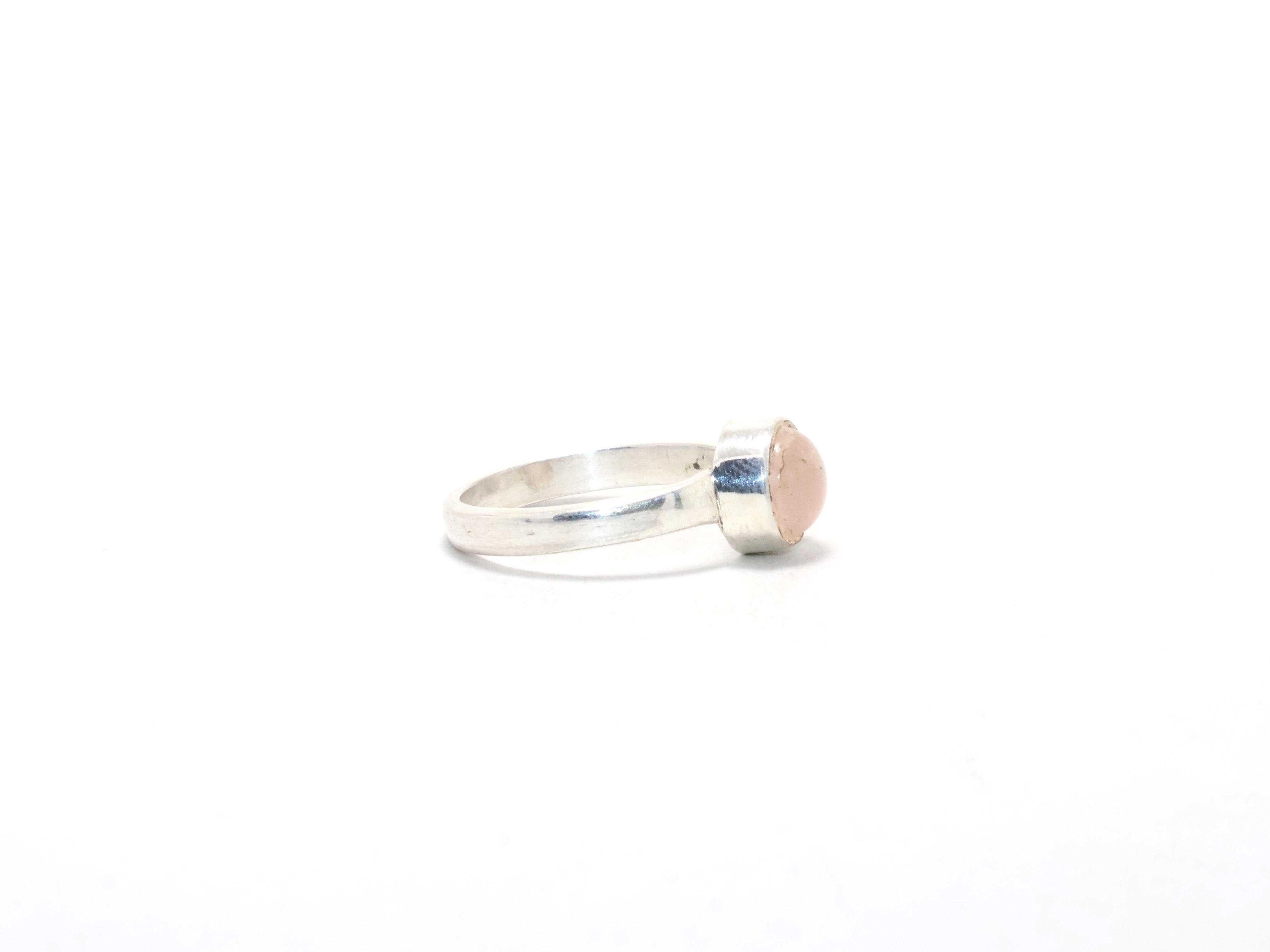 Echter Rosenquarz Ring Januar Geburtsstein Ring Rosa Stein Zierlicher Ring Böhmischer Ring 925 Silber Ring
