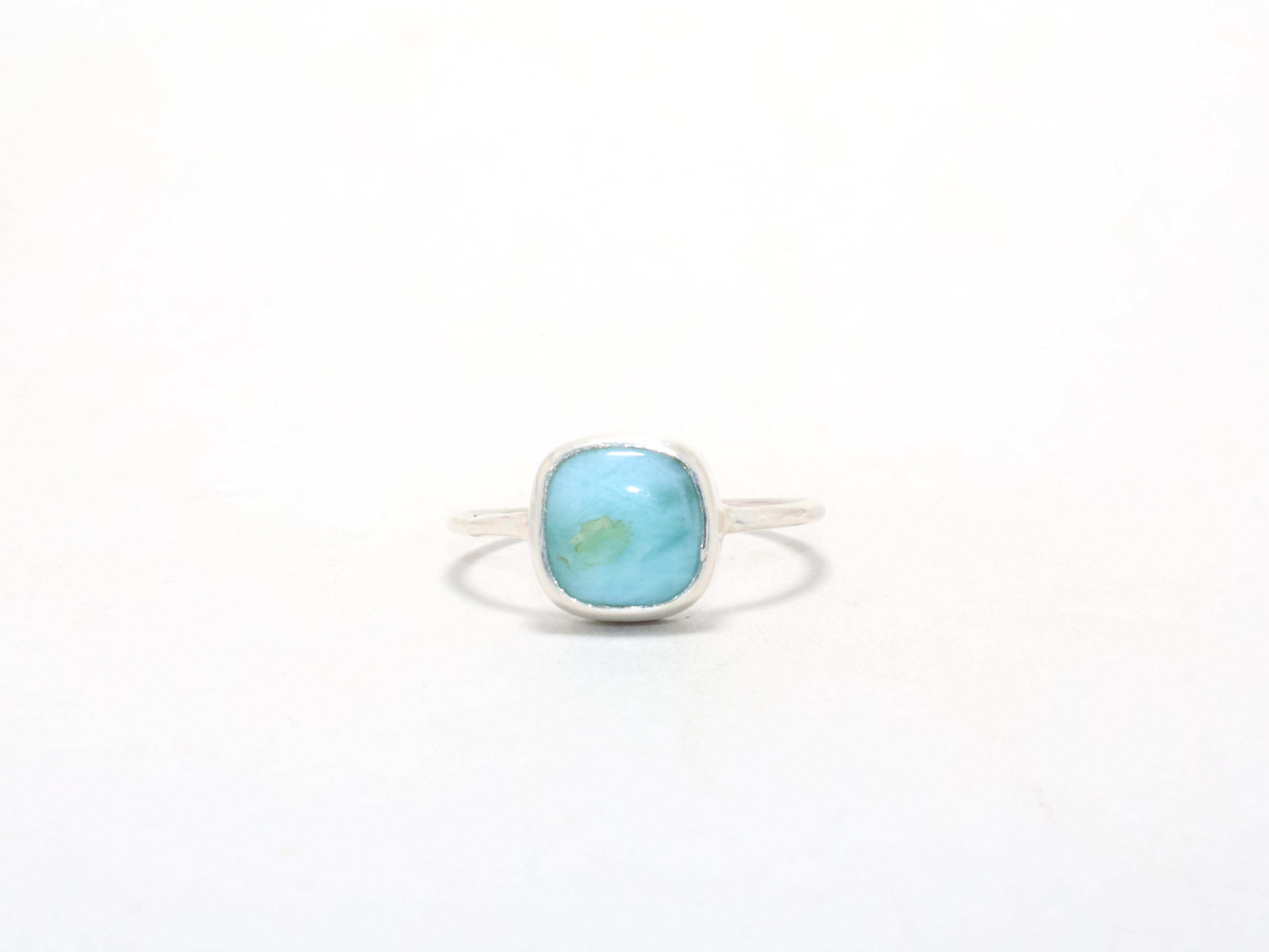 Natürlicher Larimar Ring 925 Sterling Silber Ring Boho Edelsteinring Stapelbarer minimalistischer Ring Geschenk für sie