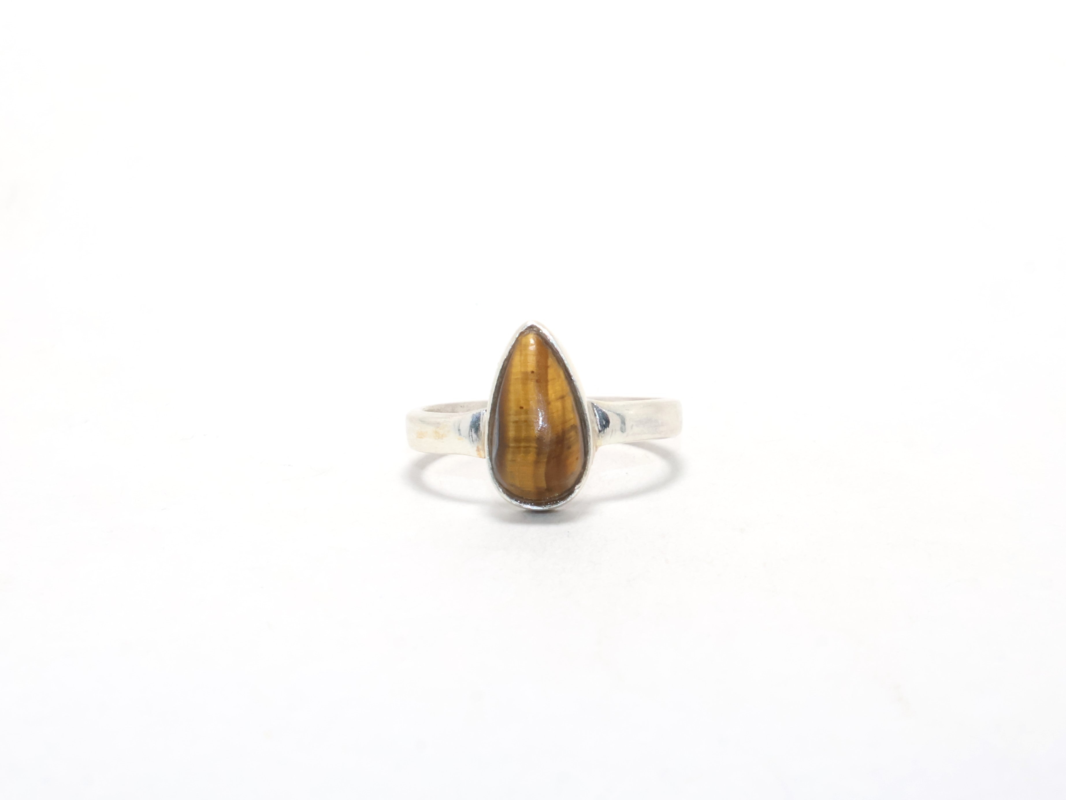 Birnen Tigerauge Ring Versprechensring Zarter Ring 925 Sterling Silber Boho Ring Handgemachter Ring Geschenk für sie Verlobungsring
