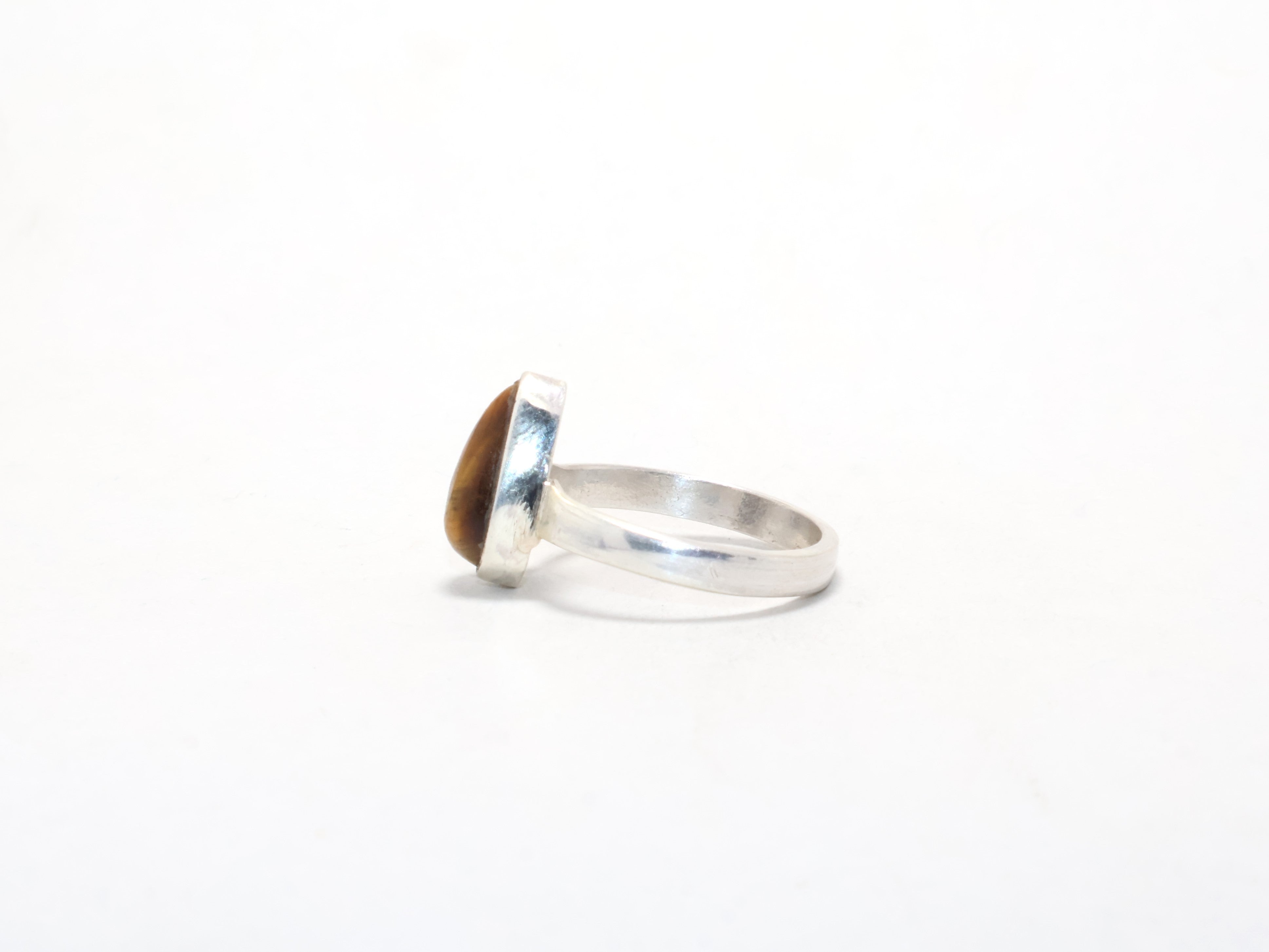 Birnen Tigerauge Ring Versprechensring Zarter Ring 925 Sterling Silber Boho Ring Handgemachter Ring Geschenk für sie Verlobungsring