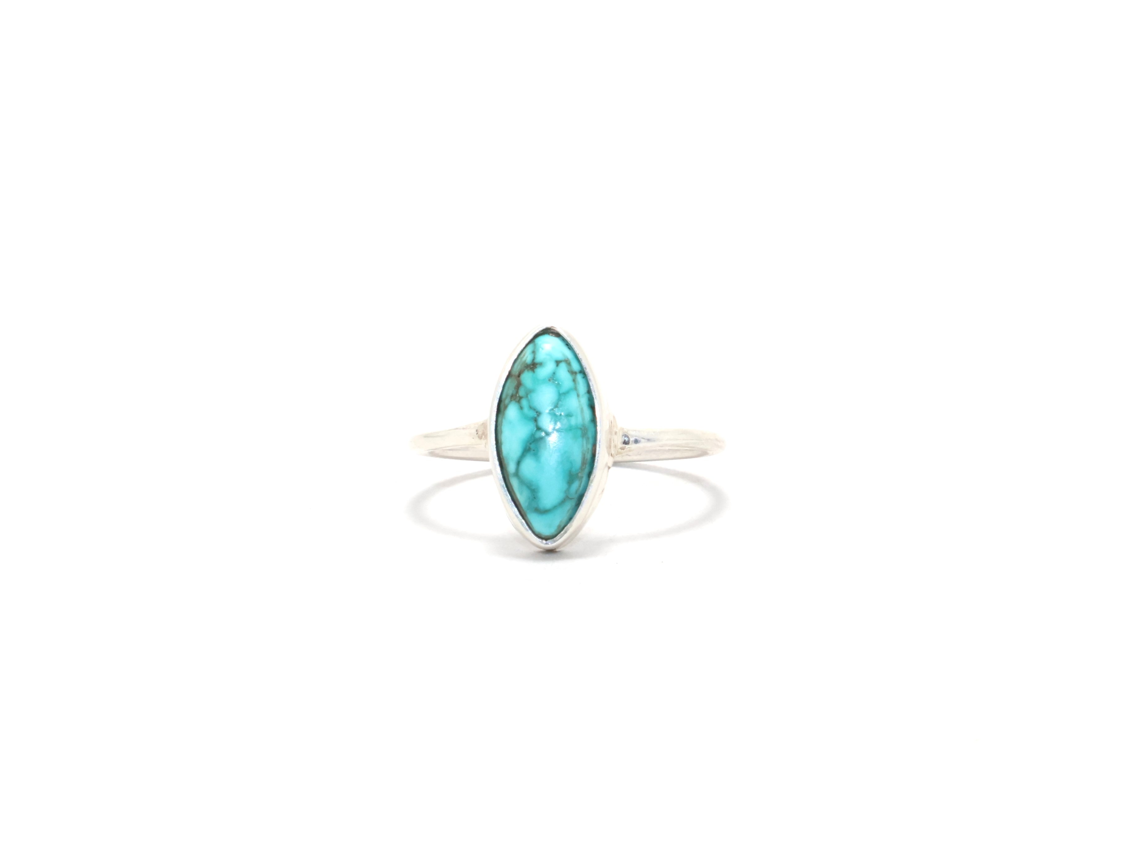Blauer Türkis Ring Boho Ring Handgefertigter Ring 925 Sterling Silber Ring Designer Ring Geburtssteinring