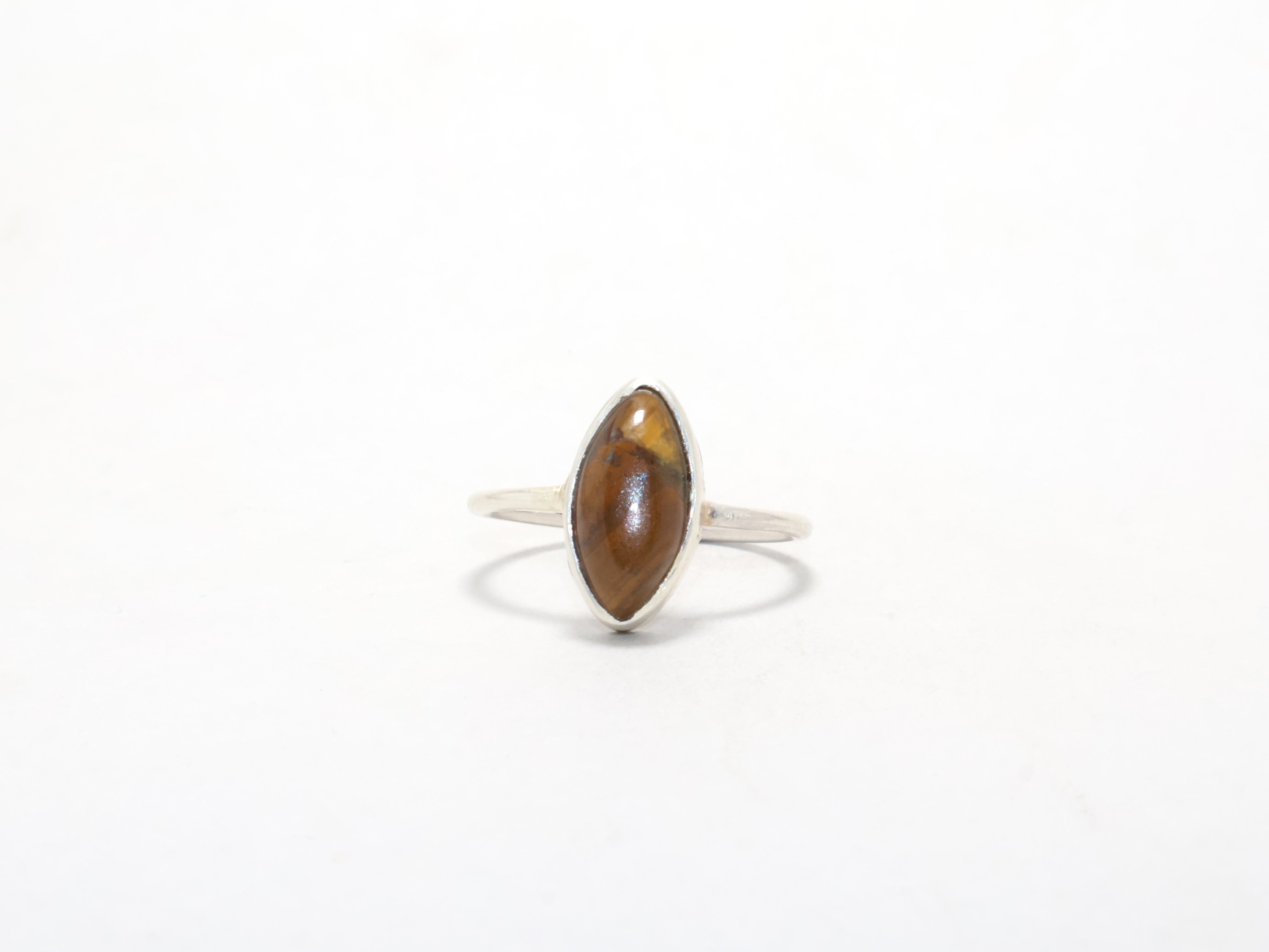 Echter Tigerauge-Ring Boho Minimalistischer Ring Handgemachter Ring 925 Sterling Silber Marquise Edelsteinring Geschenk für Sie