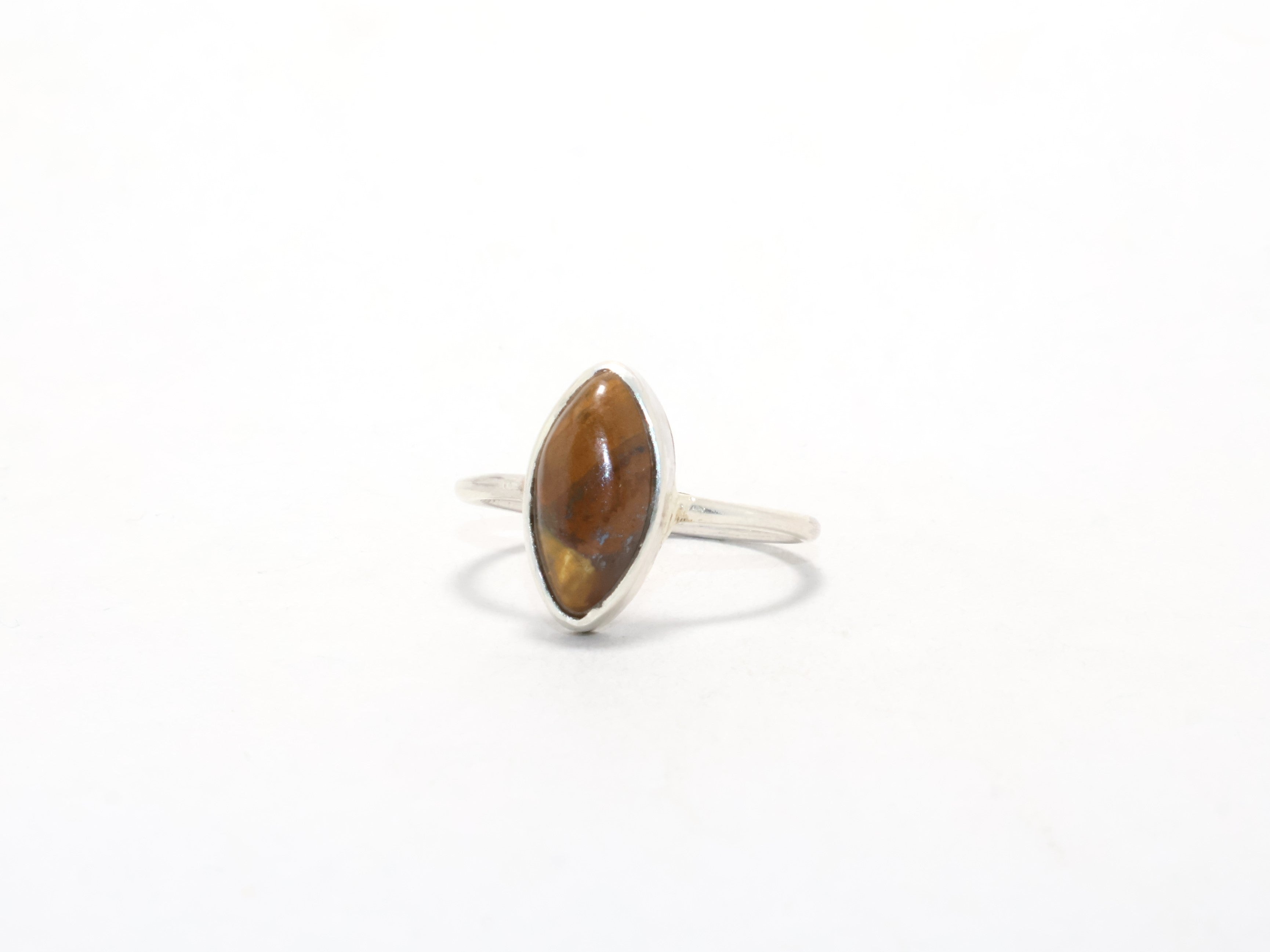 Echter Tigerauge-Ring Boho Minimalistischer Ring Handgemachter Ring 925 Sterling Silber Marquise Edelsteinring Geschenk für Sie