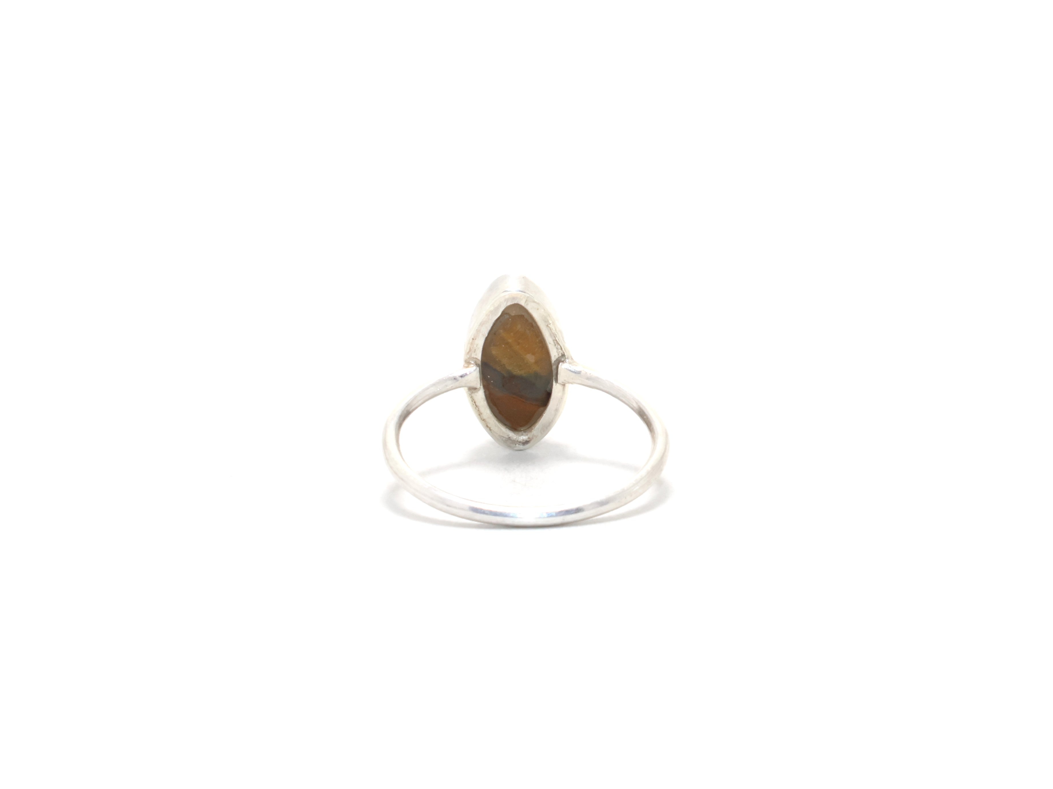 Echter Tigerauge-Ring Boho Minimalistischer Ring Handgemachter Ring 925 Sterling Silber Marquise Edelsteinring Geschenk für Sie