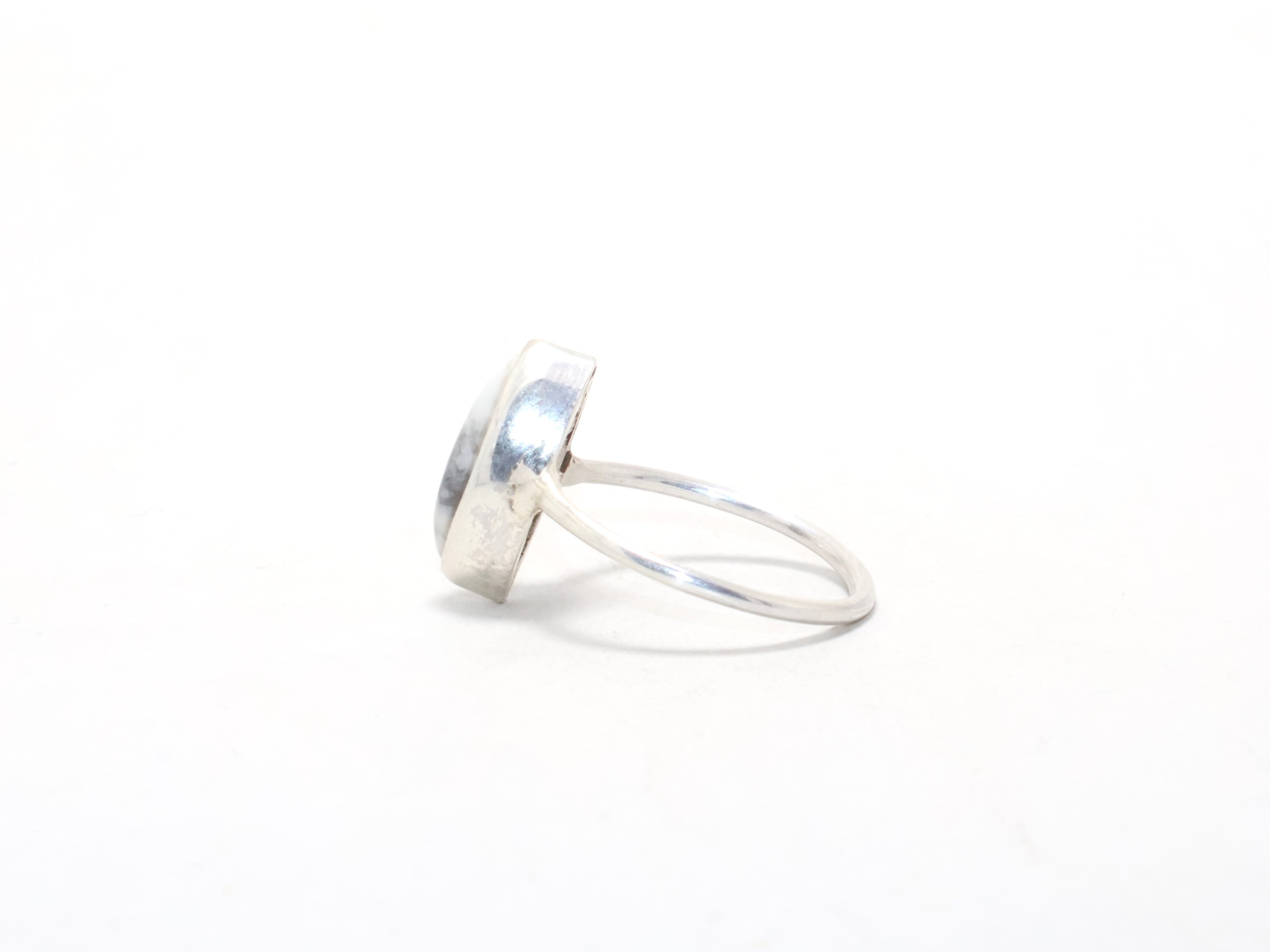 Weißer Howlith Ring 925 Sterling Silber Marquise Edelstein Ring Verlobungsring Zierlicher Silber Designer Ring Geschenk für Sie