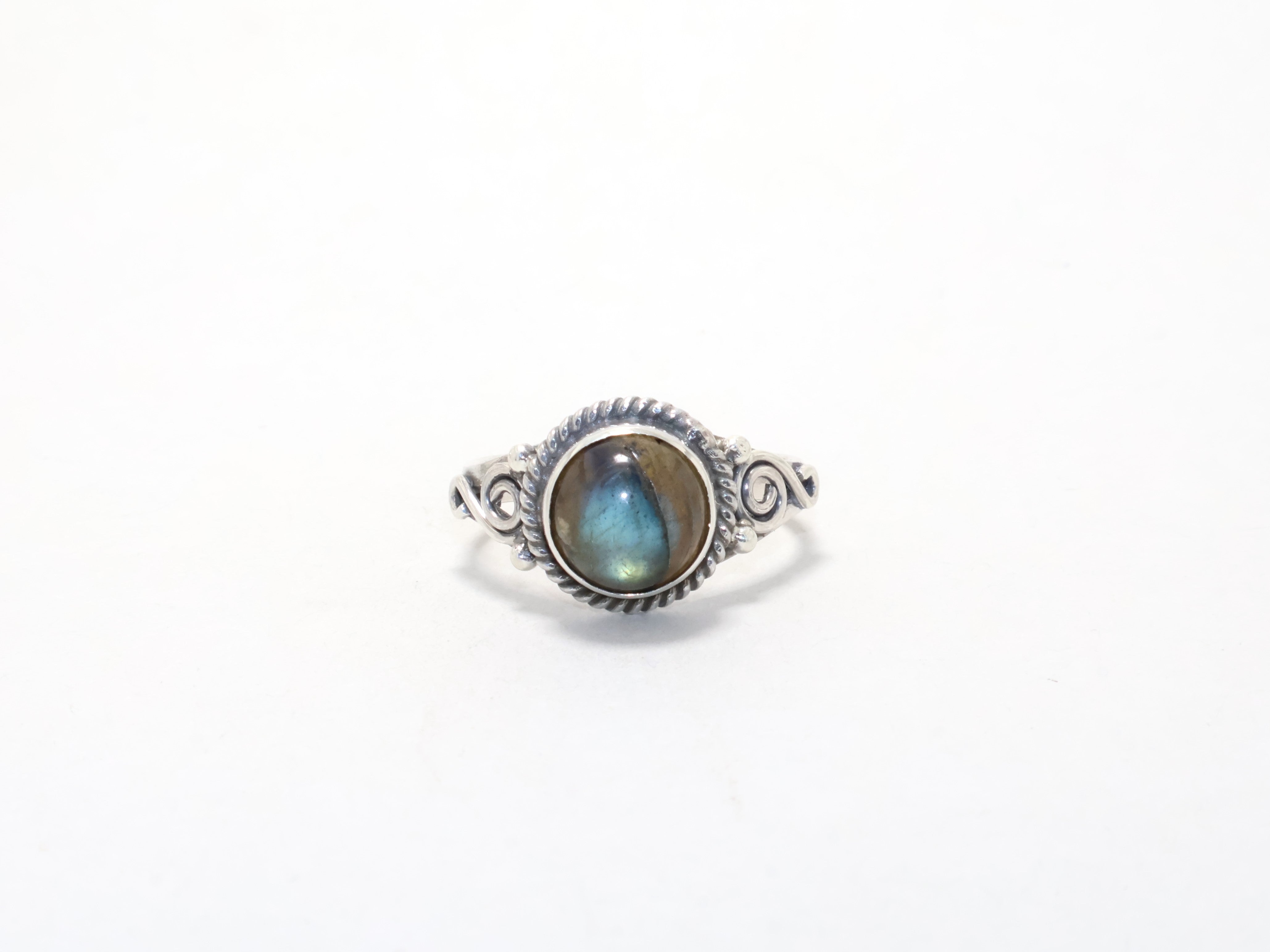 Blaues Feuer Labradorit Ring Februar Geburtsstein 925 Sterling Silber Ring Geschenk für Sie Edelsteinringe Cocktailring