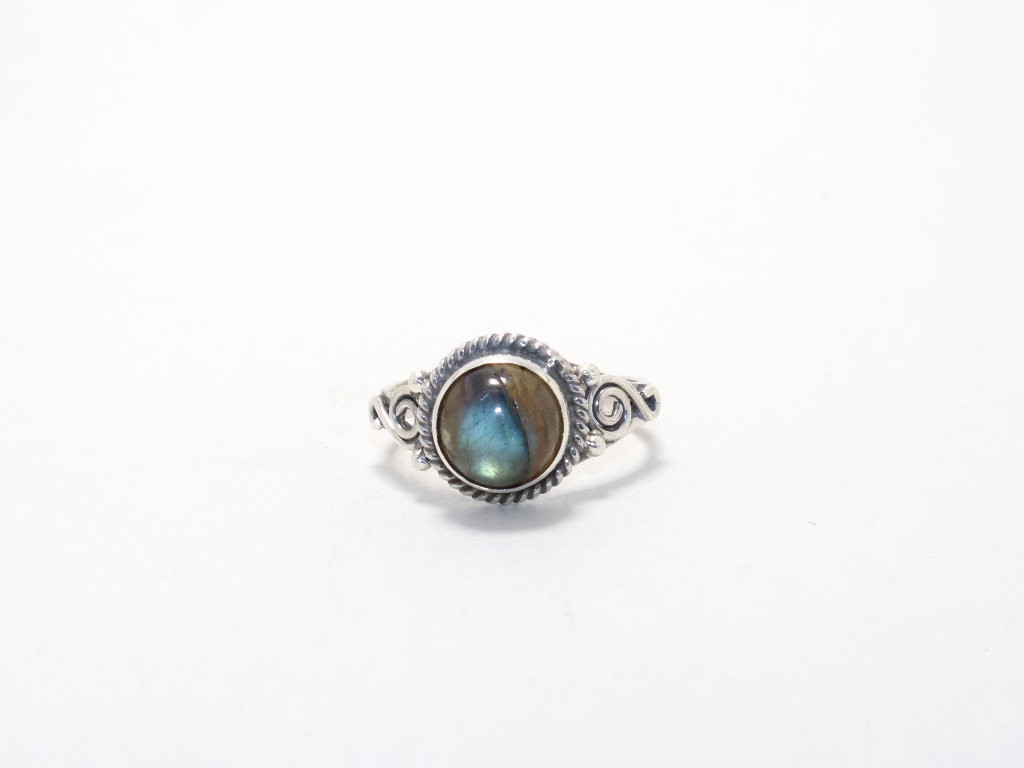 Blaues Feuer Labradorit Ring Februar Geburtsstein 925 Sterling Silber Ring Geschenk für Sie Edelsteinringe Cocktailring