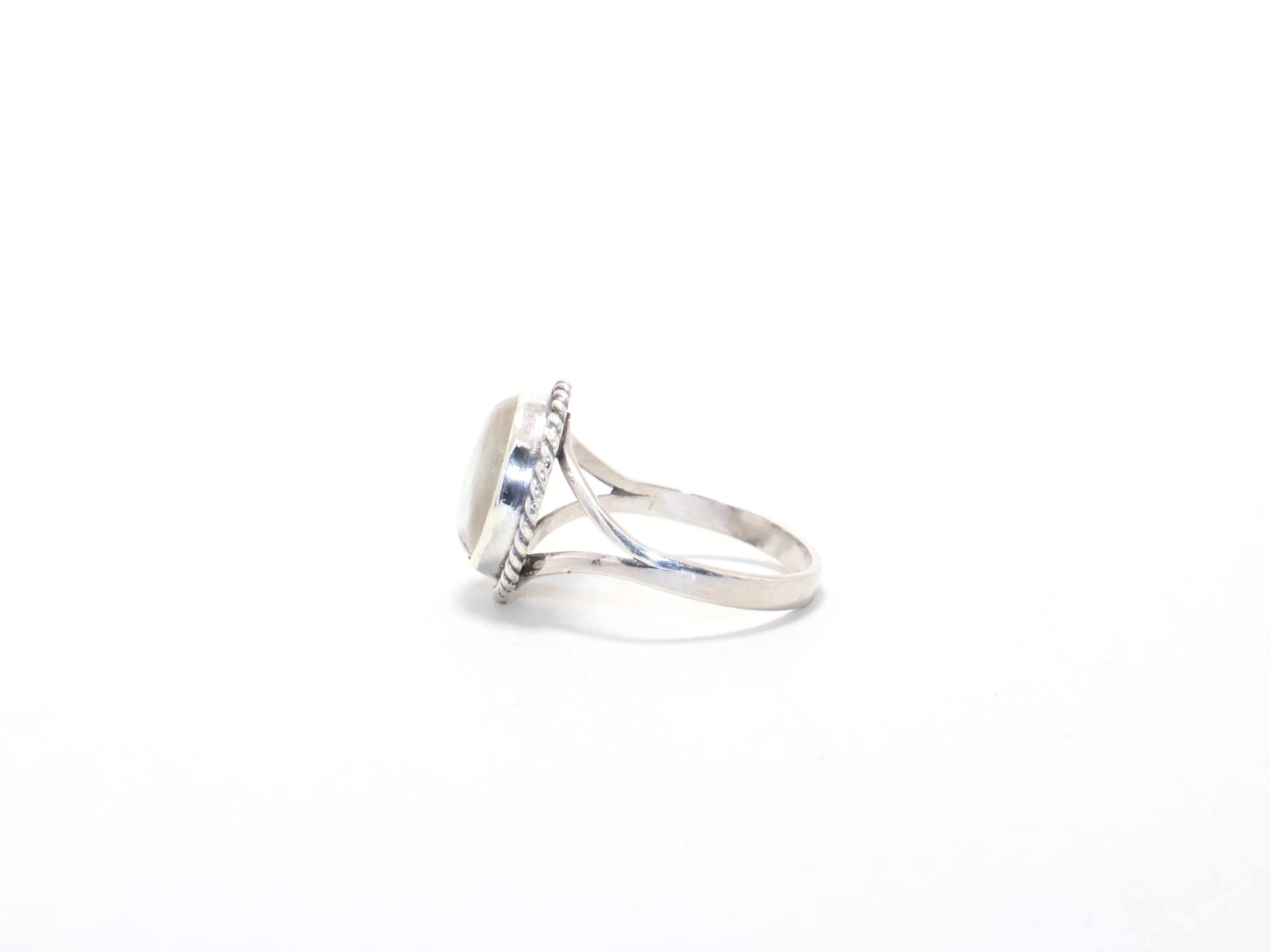 Echter klarer Quarzring Designerring Boho Zierlicher Ring Cocktailring Edelsteinring 925er Sterlingsilber