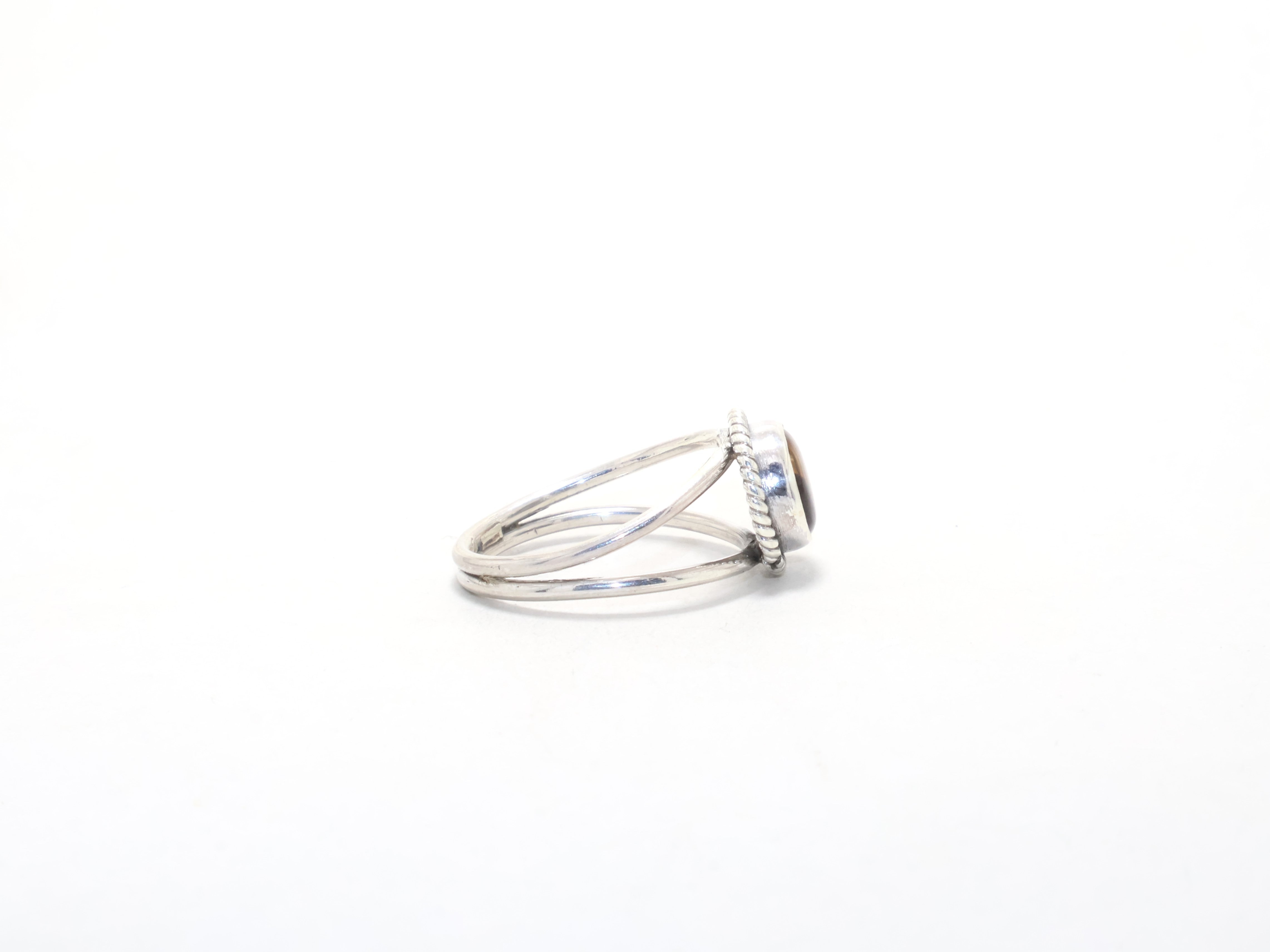 Tigerauge Ring 925 Sterlingsilber Ring Handgemachter Böhmischer Zierlicher Ring Edelsteinring Versprechensring