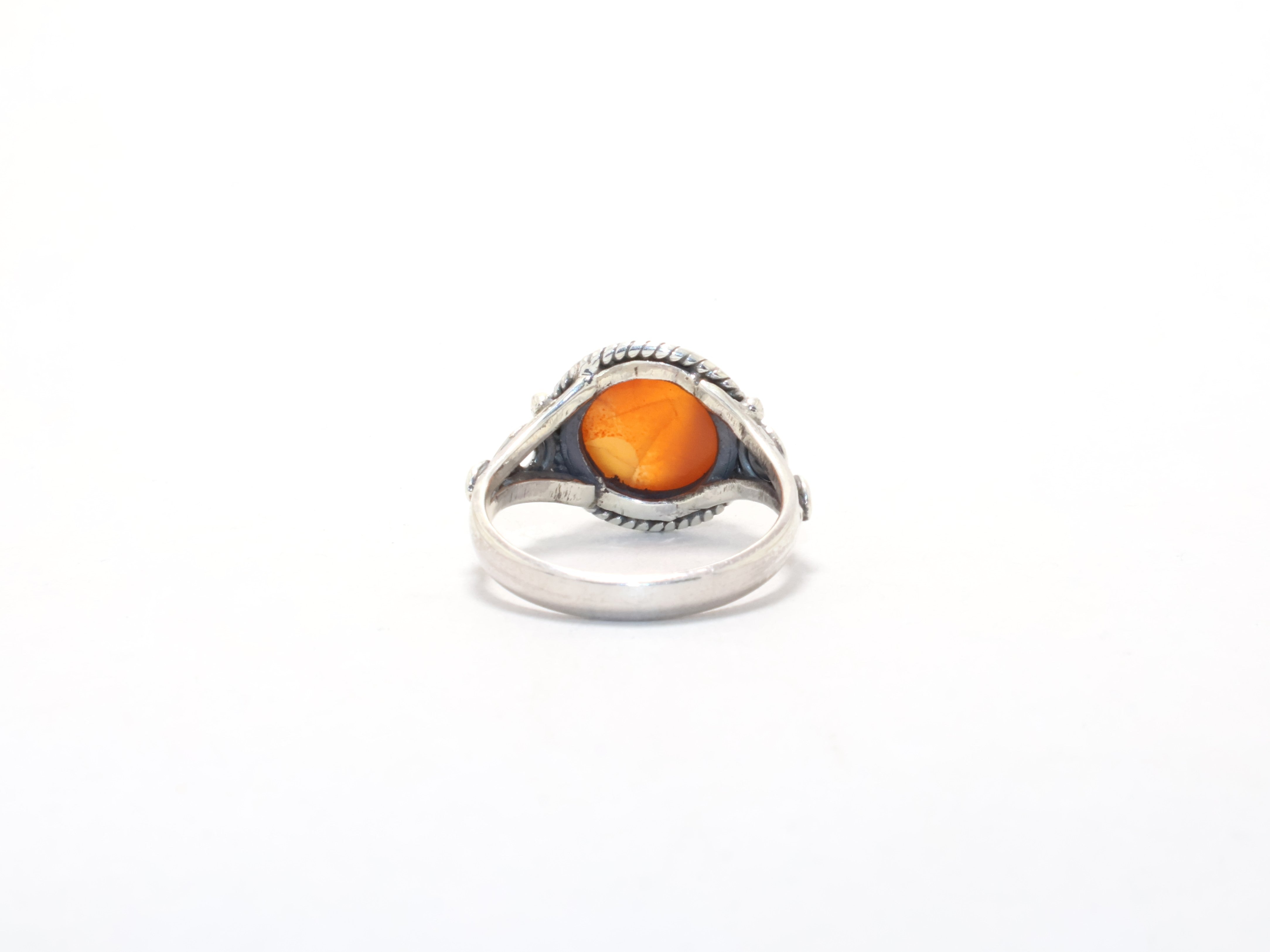 Echter Karneol Ring Runder Edelstein Verlobungsring Oranger Stein Boho Designer Ring Handgefertigter Ring Zierlicher Ring