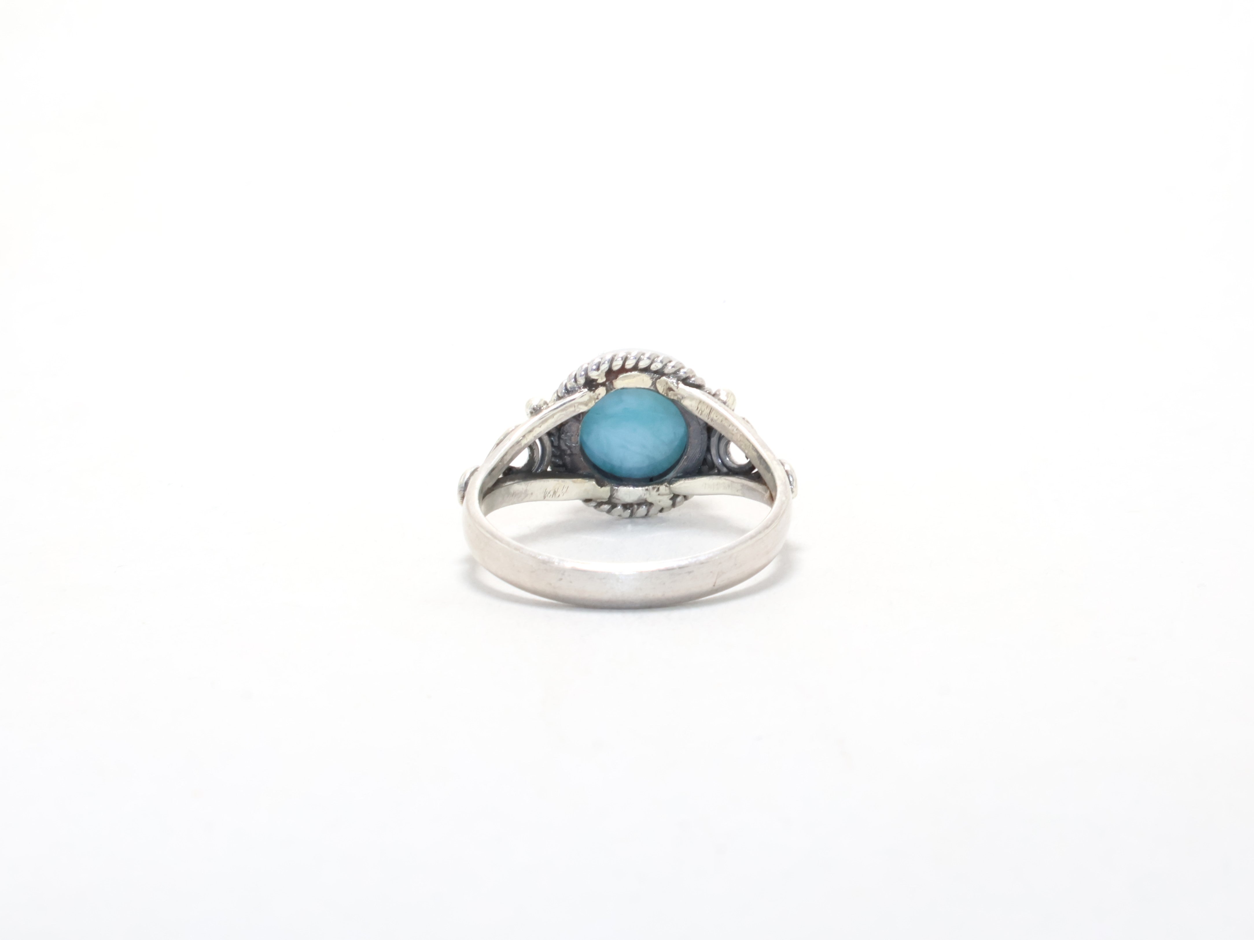 Blauwe Larimar Edelsteen Ring Cocktail Ring Cadeau-idee Handgemaakte Alledaagse Ring Boheemse Ring Cadeau Voor Haar