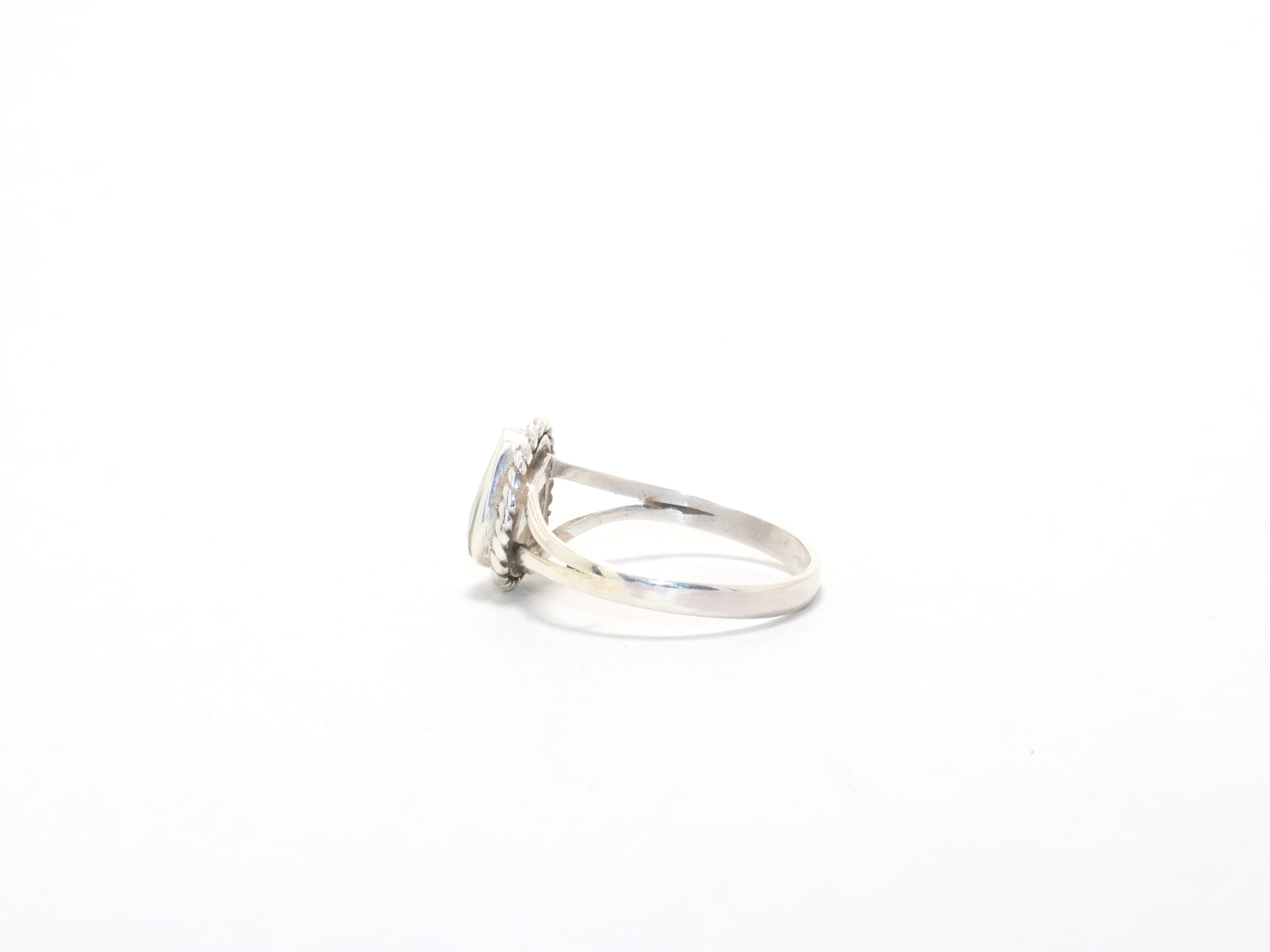 Tropfenform Aquamarin Chalzedon Ring Silberschmuck Handgemachter Ring Geburtssteinring Böhmischer Ring März Geburtsstein Minimalistischer Ring Geschenkidee