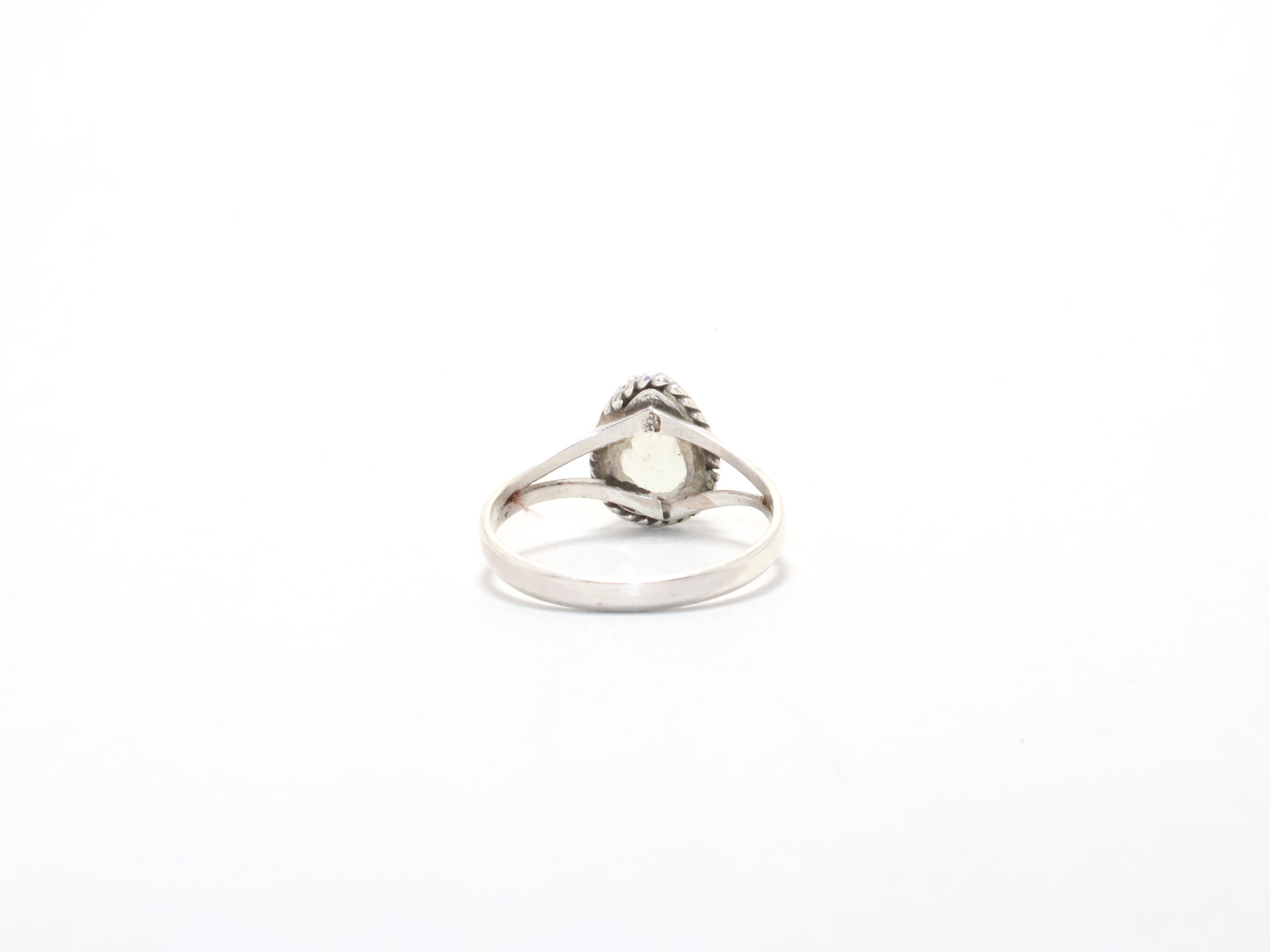 Tropfenform Aquamarin Chalzedon Ring Silberschmuck Handgemachter Ring Geburtssteinring Böhmischer Ring März Geburtsstein Minimalistischer Ring Geschenkidee