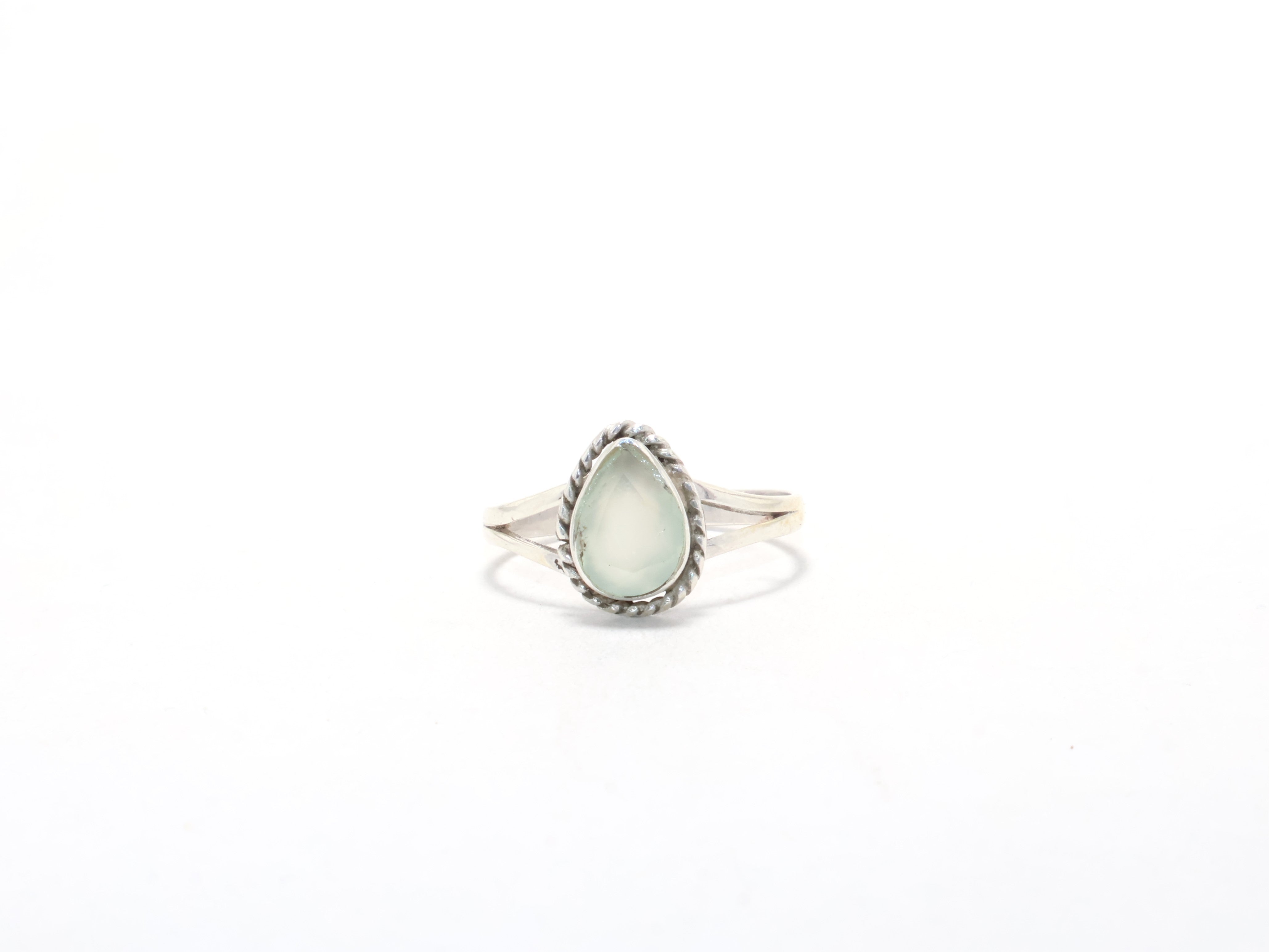 Teardrop Aqua Chalcedoon Ring Zilveren Sieraden Handgemaakte Ring Geboortesteen Ring Boheemse Ring Maart Geboortesteen Minimalistische Ring Cadeau
