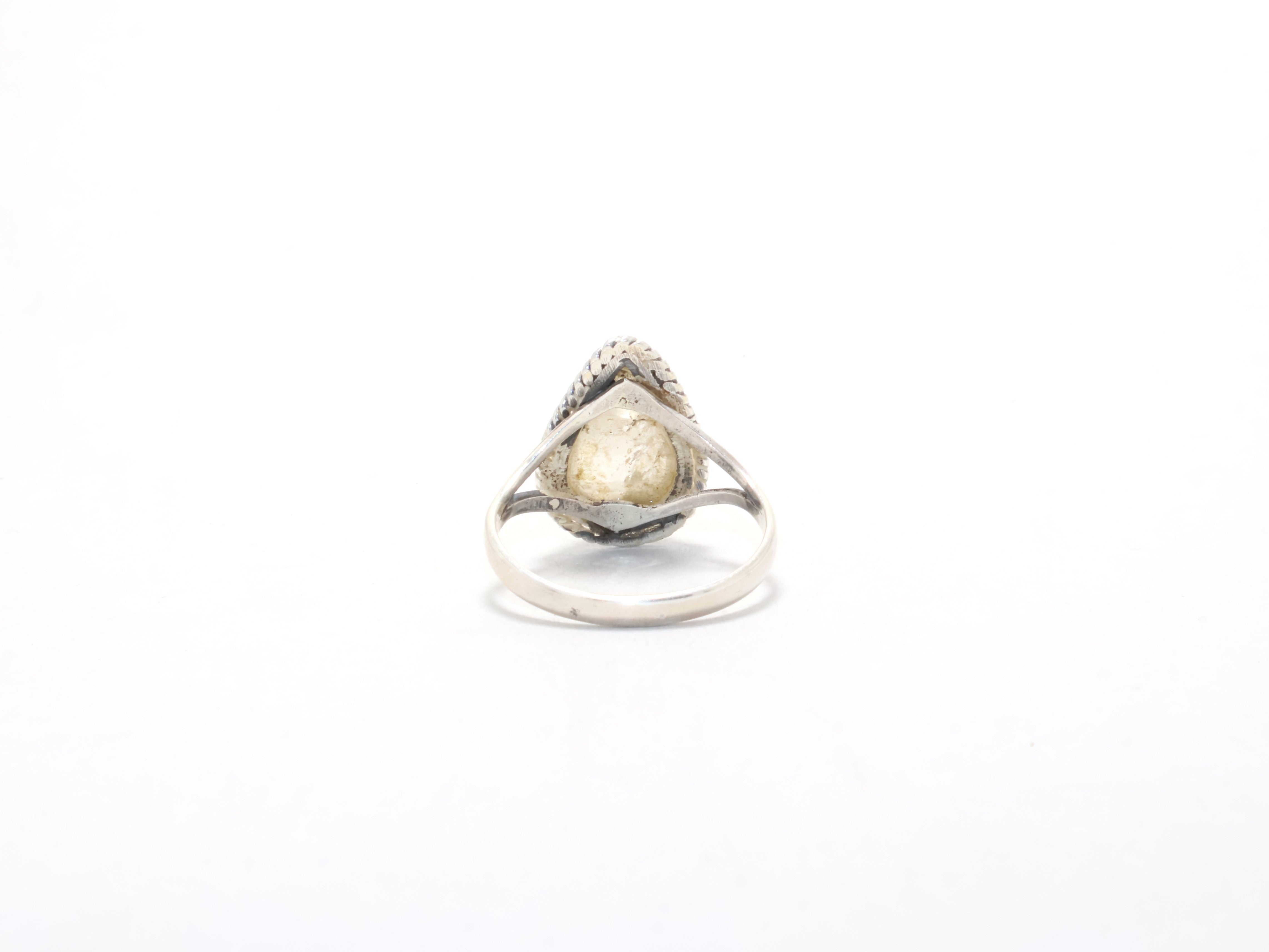 Birnenförmiger Kristall-Quarz-Ring, Stapelring, Cocktail-Versprechensring, handgefertigter Edelsteinring, Geschenkidee