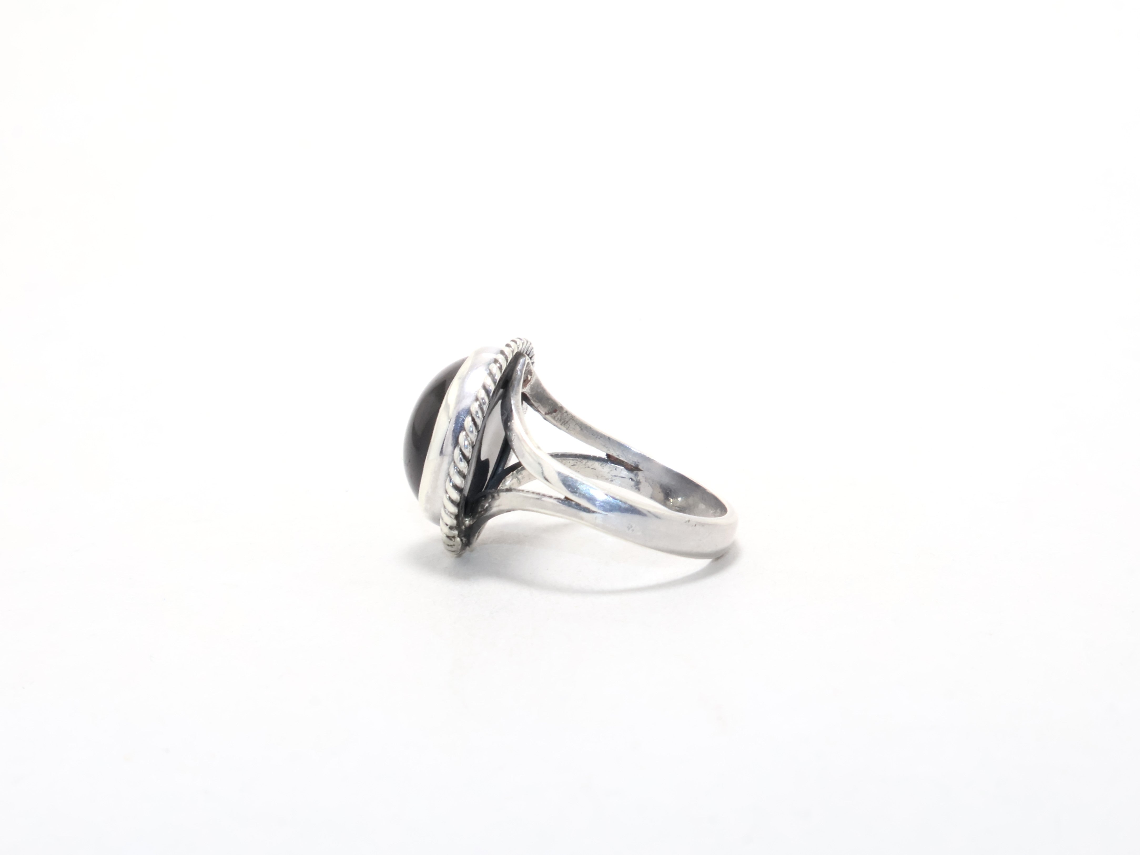 Round Black Onyx Ring December Birthstone Promise Ring 925 Sterling Silver Cocktail Ring Boho Gemstone Ring