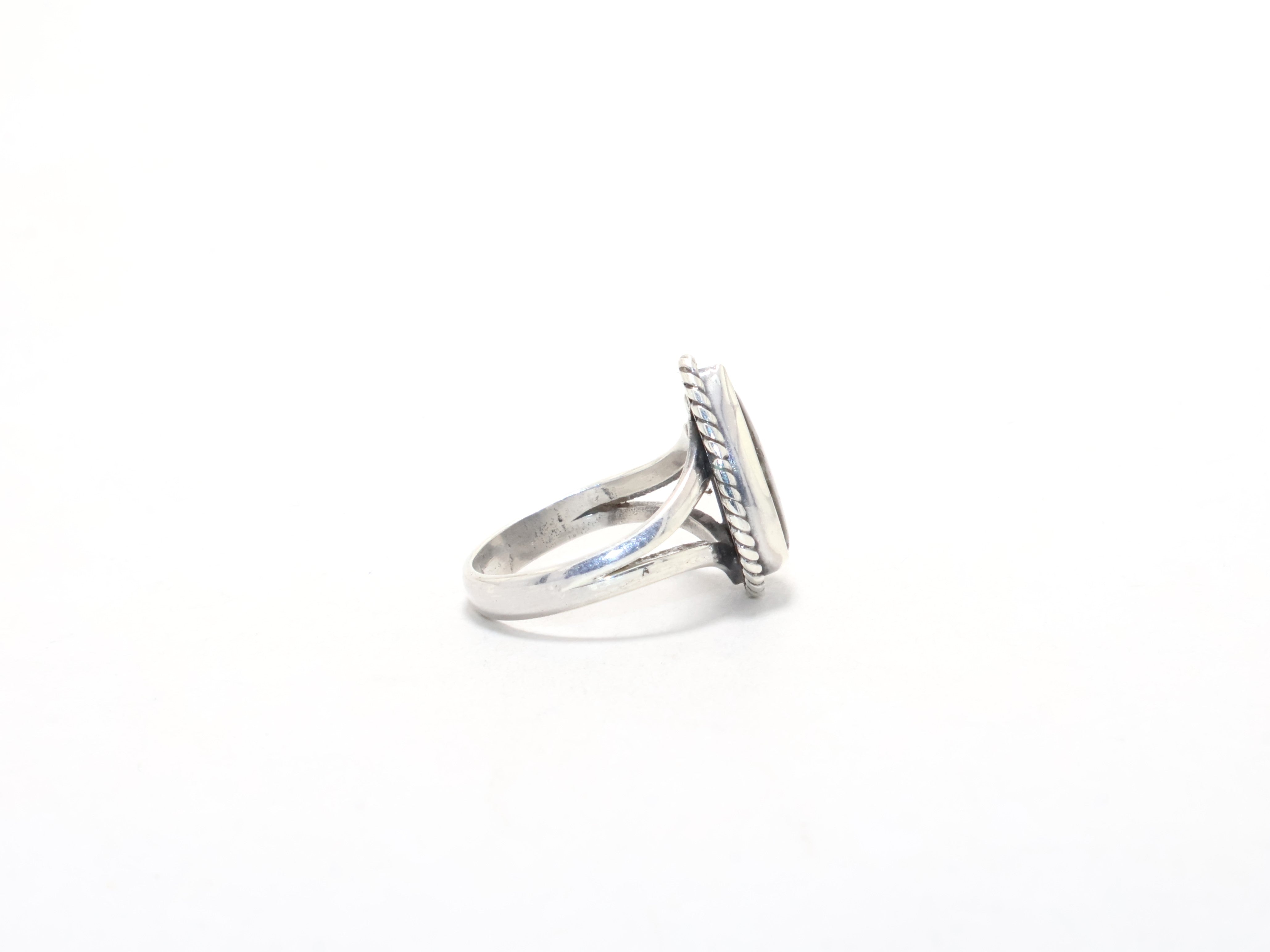 Echter Birnen-Labradorit-Ring, zierlicher Geburtssteinring, handgefertigter Ring aus 925er Sterlingsilber
