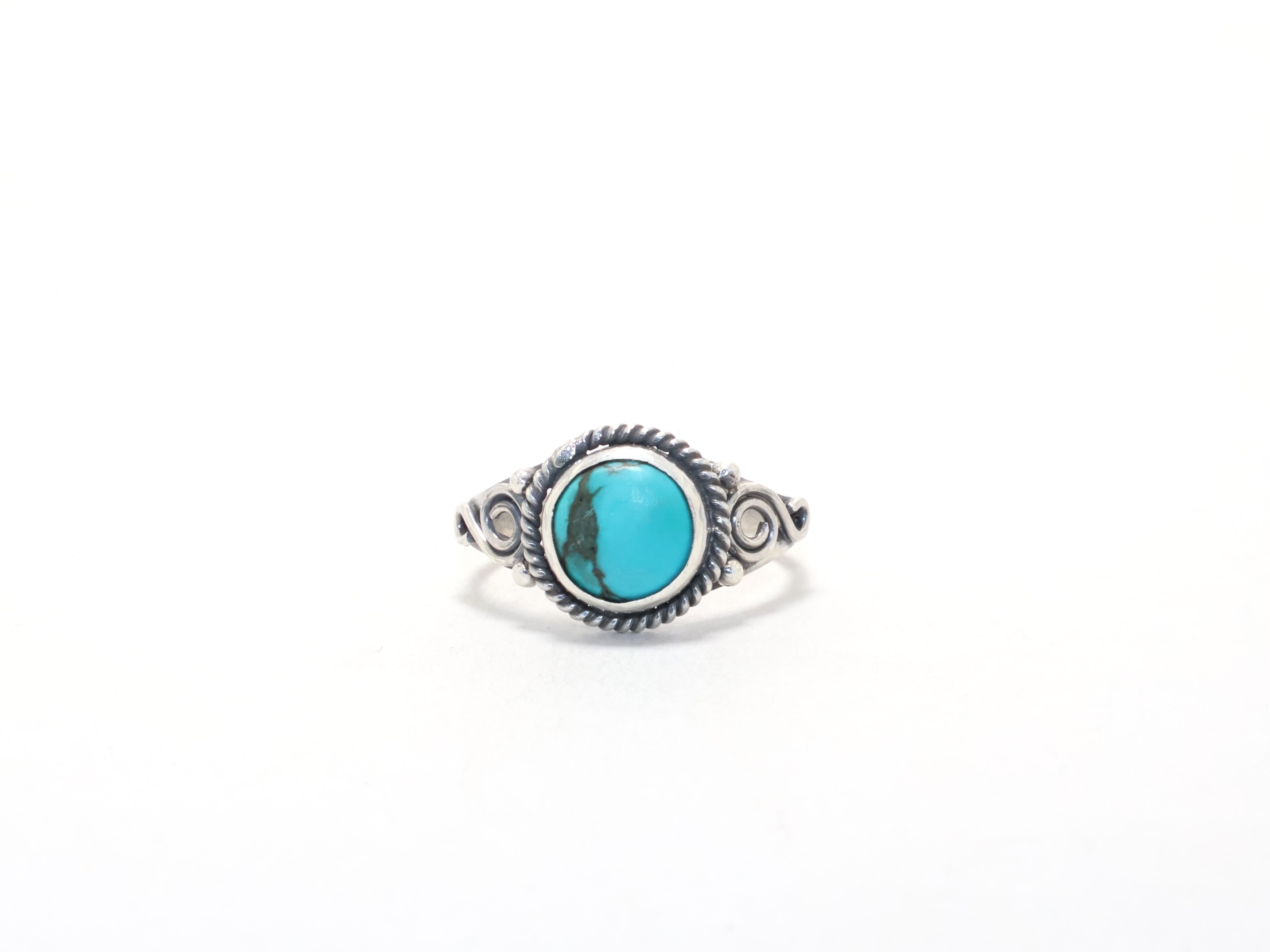 Designer Türkisring Cocktailring Boho Schmuck Minimalistischer Stapelring Geburtssteinring 925 Sterling Silber
