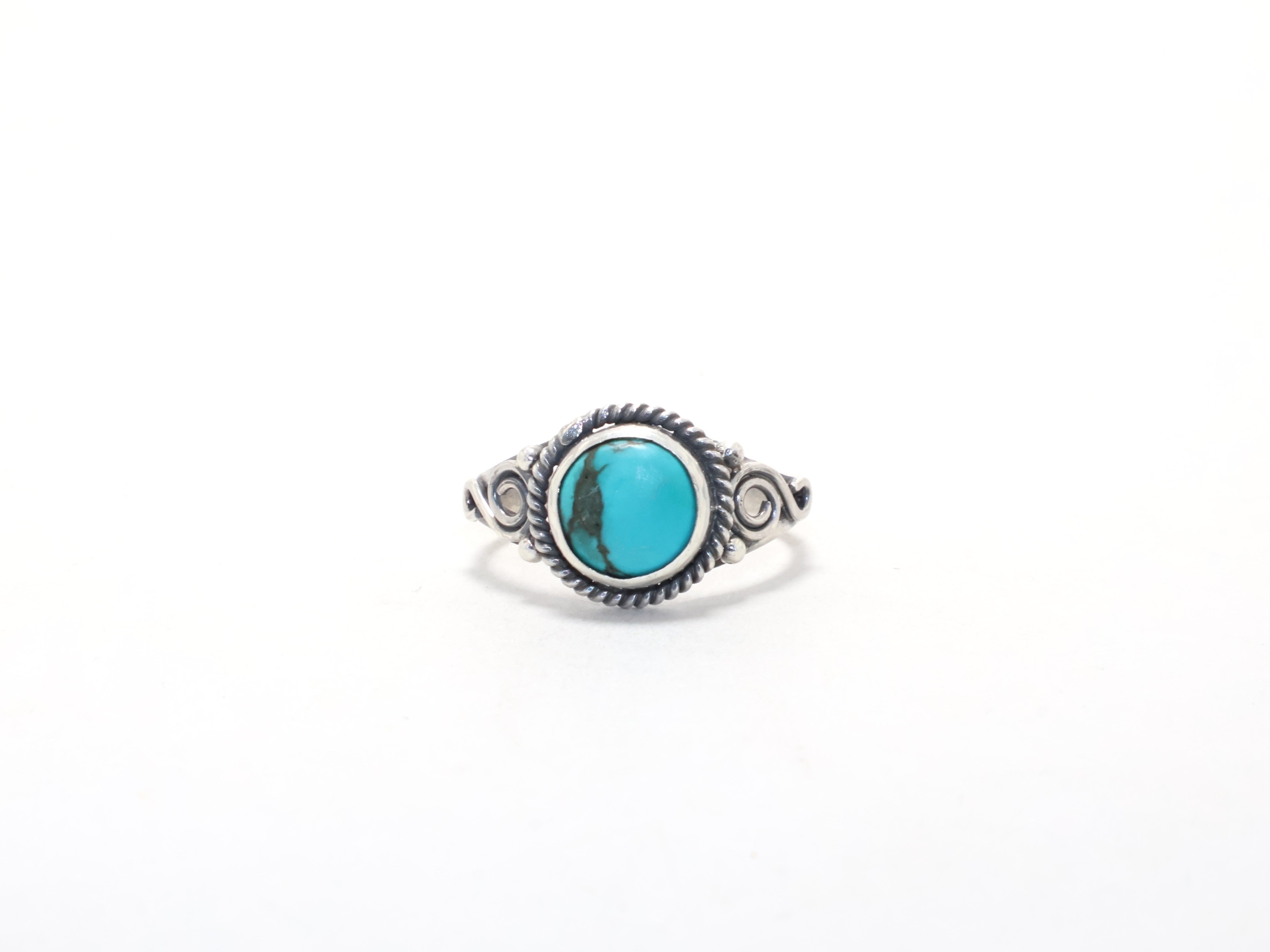Designer Türkisring Cocktailring Boho Schmuck Minimalistischer Stapelring Geburtssteinring 925 Sterling Silber