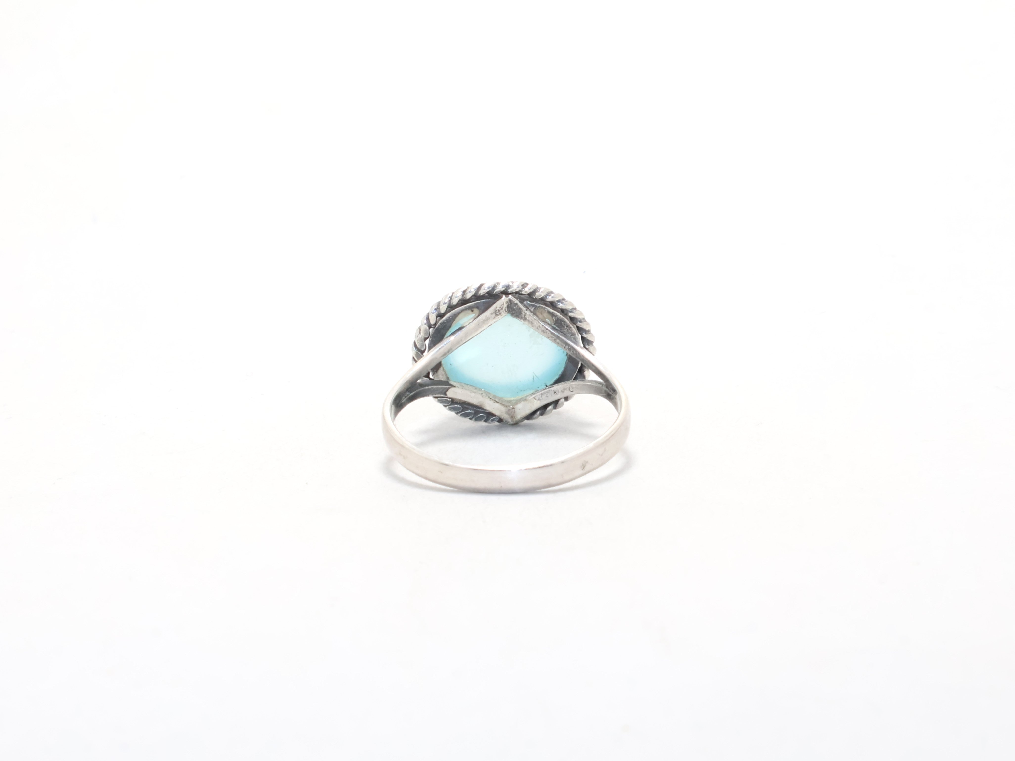 925 Silberring Aqua Chalcedon Ring Edelsteinschmuck März Geburtsstein Designer Verlobungsring Boho Ring Geschenkidee