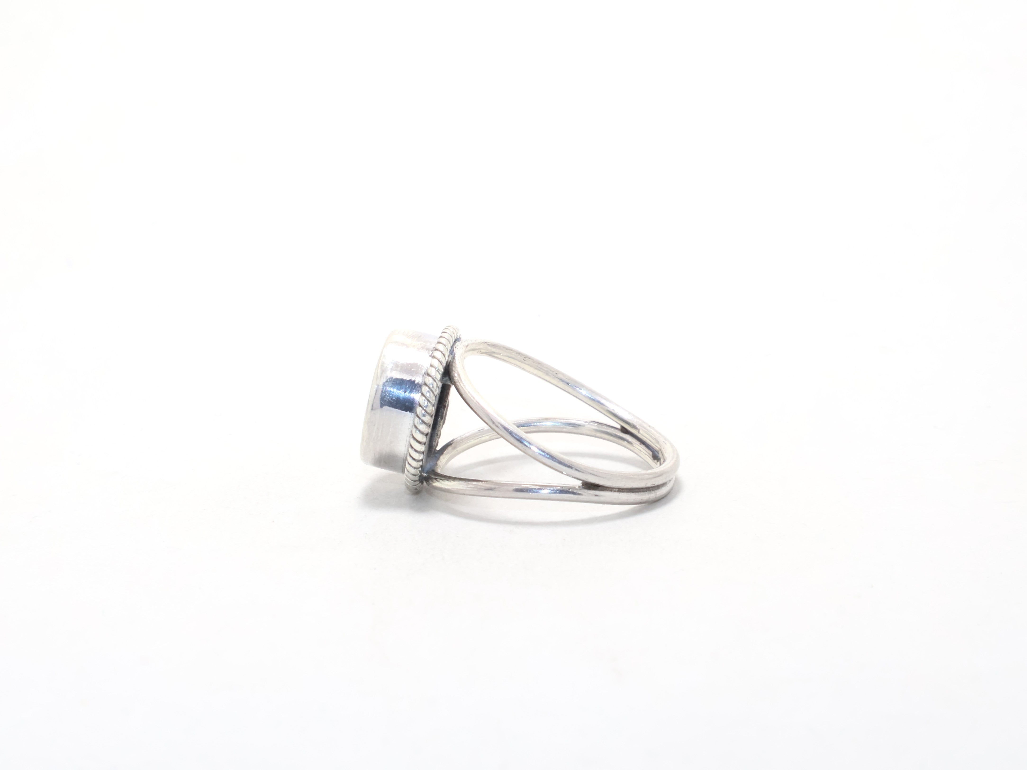 Designer Abalone Shell Ring Genuine Gemstone Crystal Ring Gift Item 925 Sterling Silver