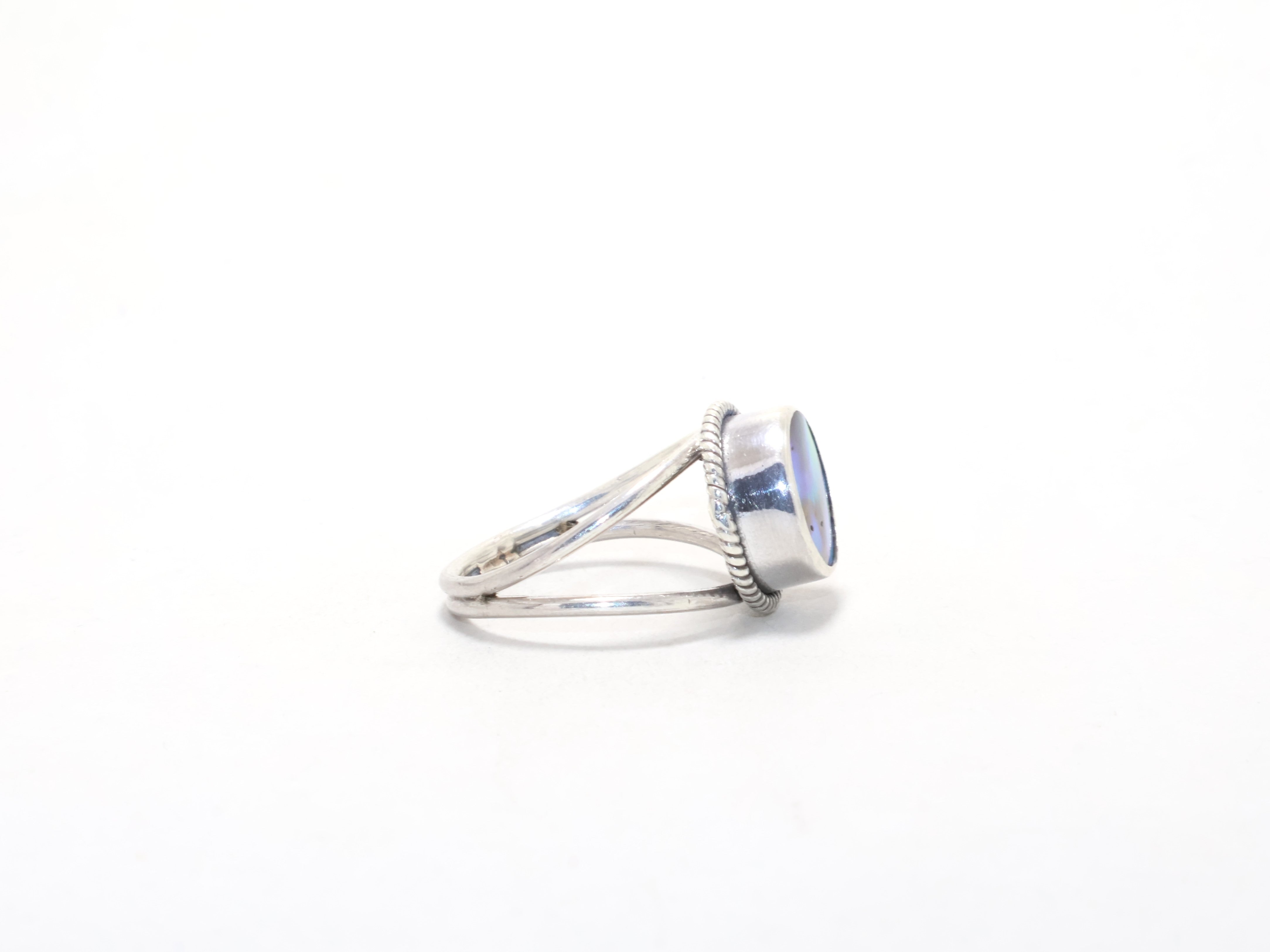Designer Abalone Muschel Ring Echter Edelstein Kristall Ring Geschenkartikel 925 Sterling Silber