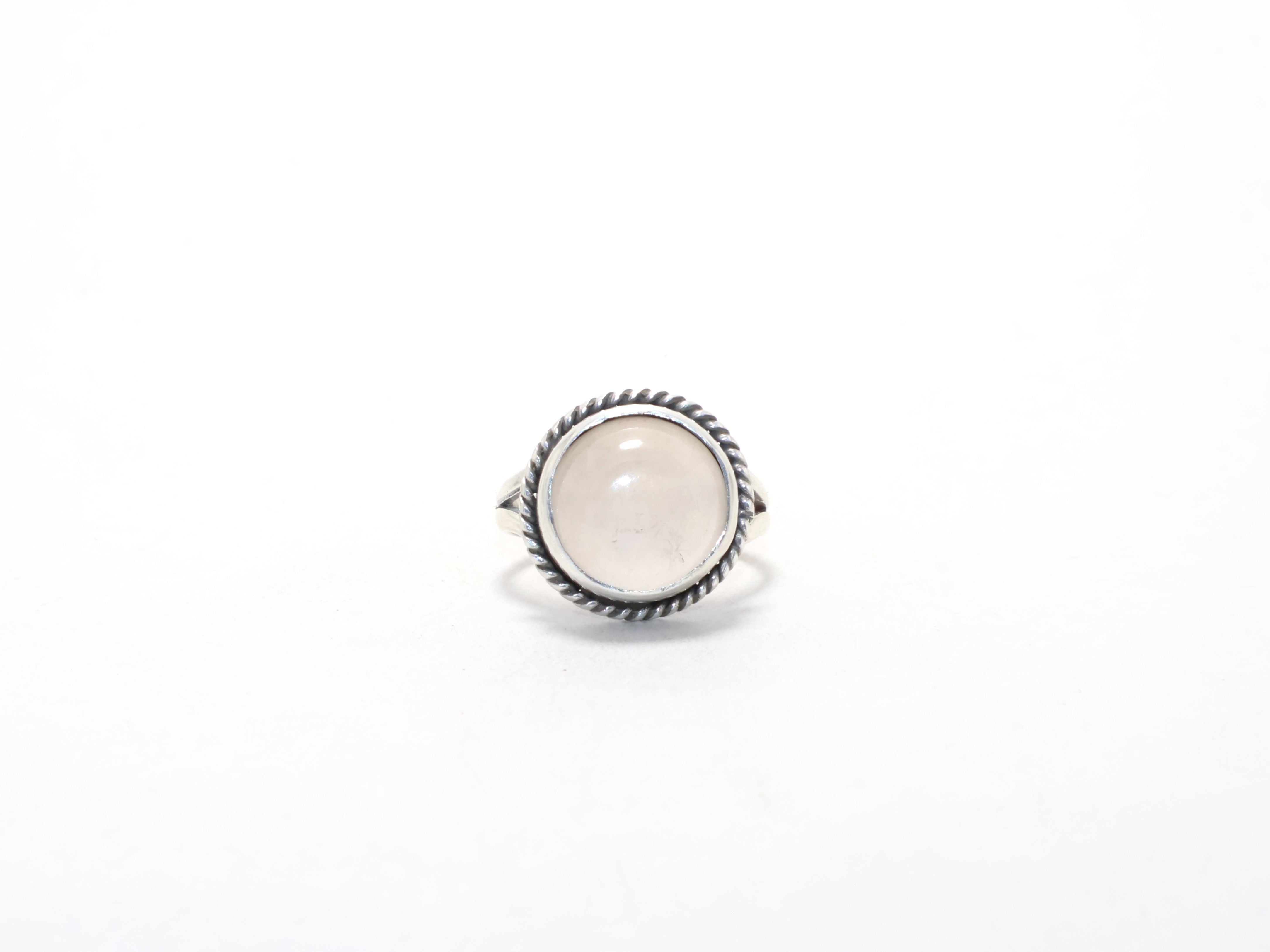 Ring aus rosa Rosenquarz, Januar-Geburtssteinring, 925er Sterlingsilberring, Geschenk für sie, Edelsteinring