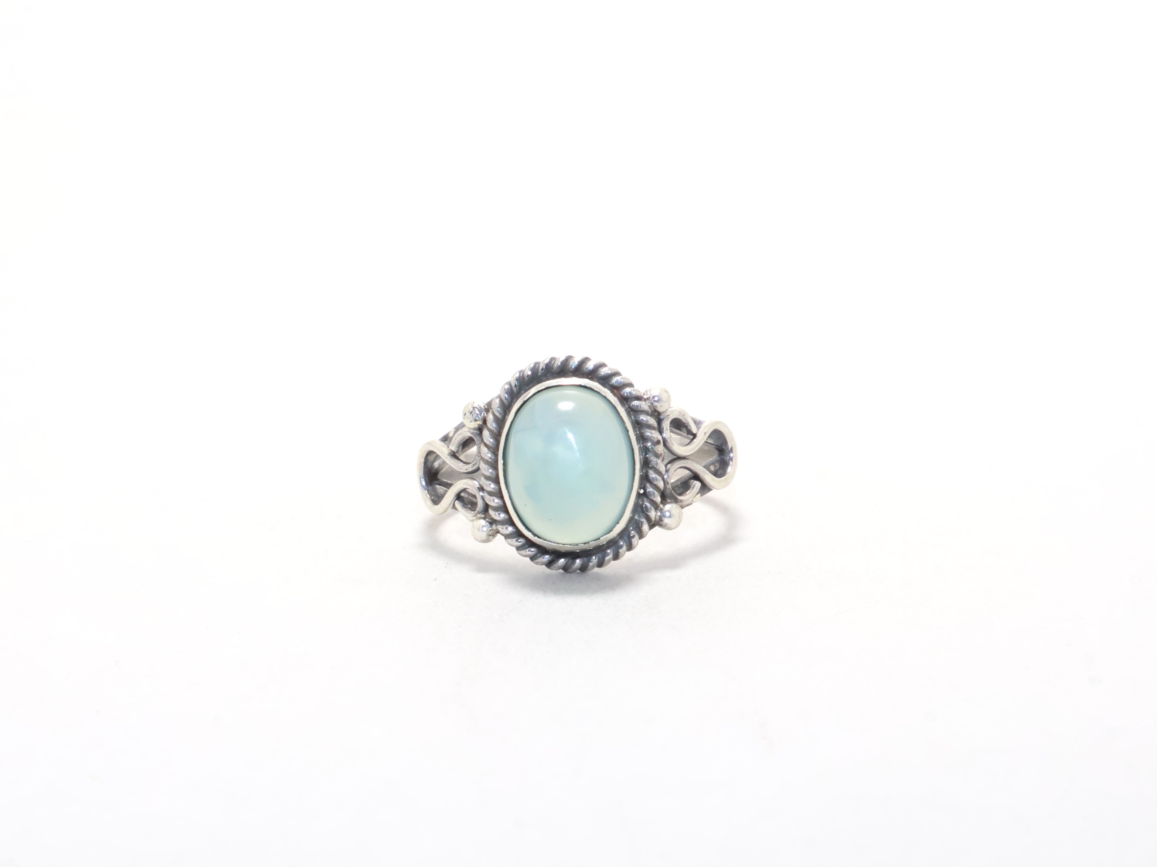 Designer Aqua Chalzedon Ring Echter Edelstein Verlobungsring Stapelring Alltagsring Geschenk für jeden Anlass