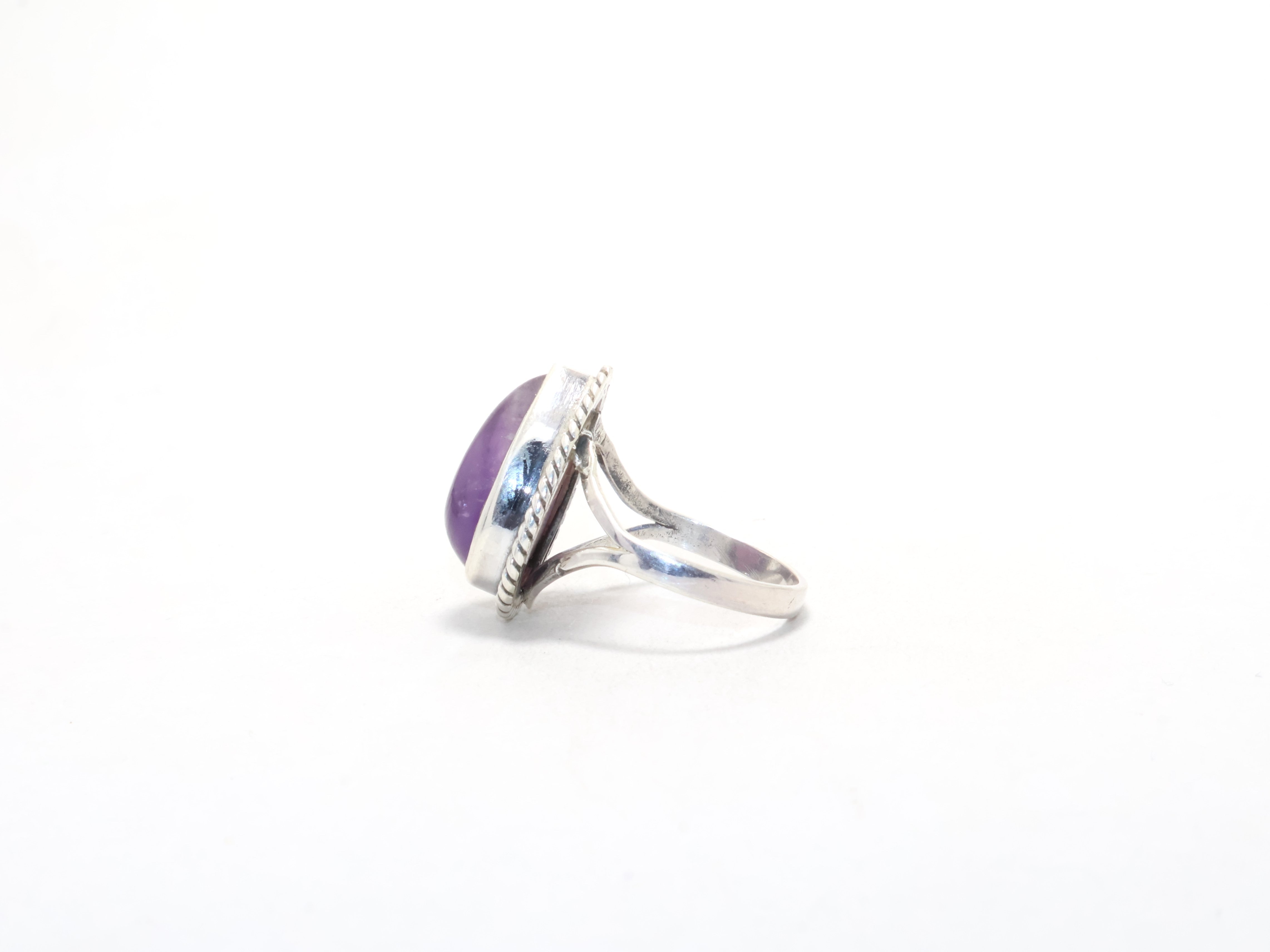Natürlicher Birnen-Amethyst-Ring 925 Sterling Silber Handgefertigter Ring Minimalistischer Ring Cocktailring